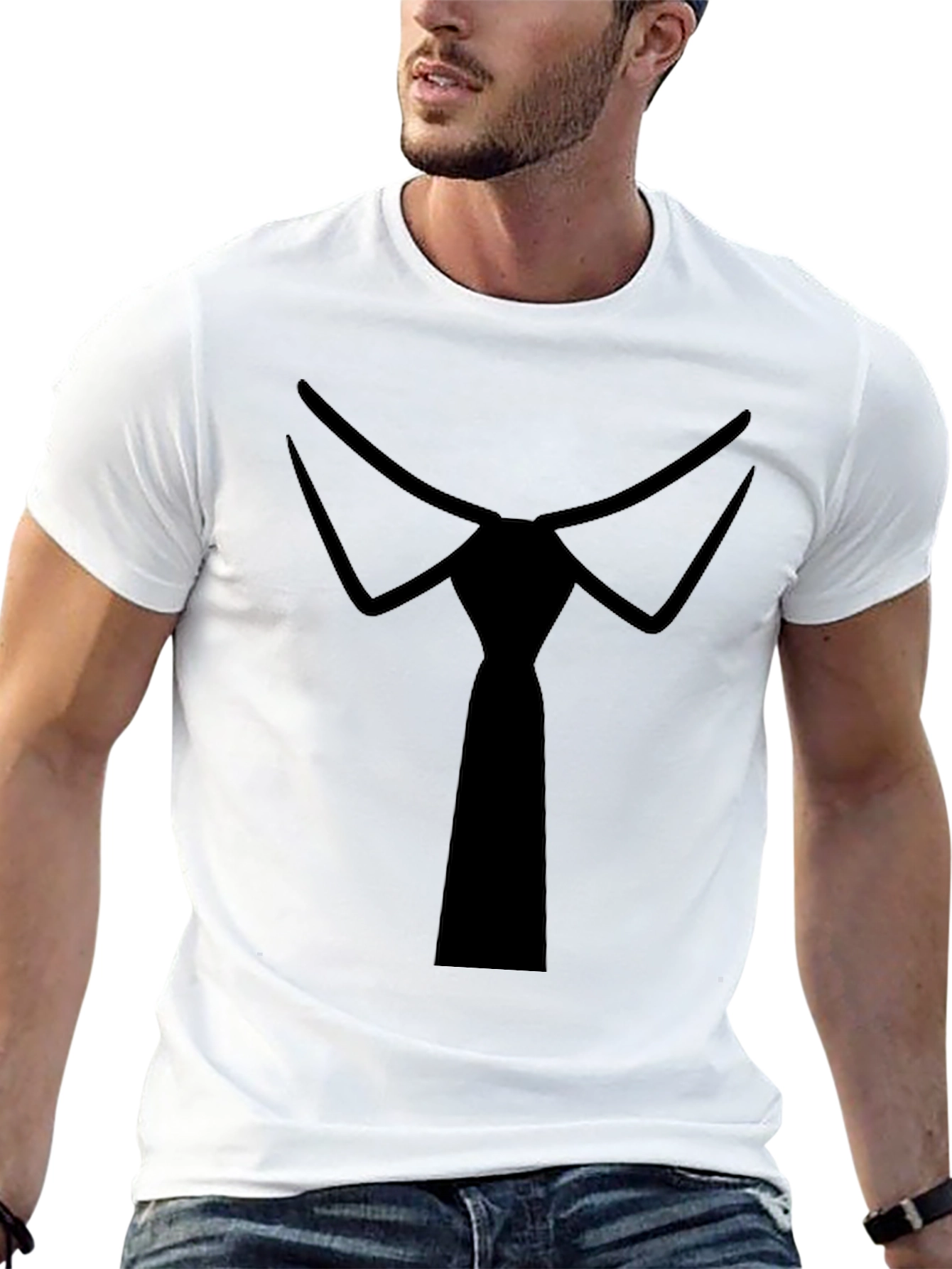 Black Formal Tie Black Tee - Stylish Novelty T-Shirt view 13