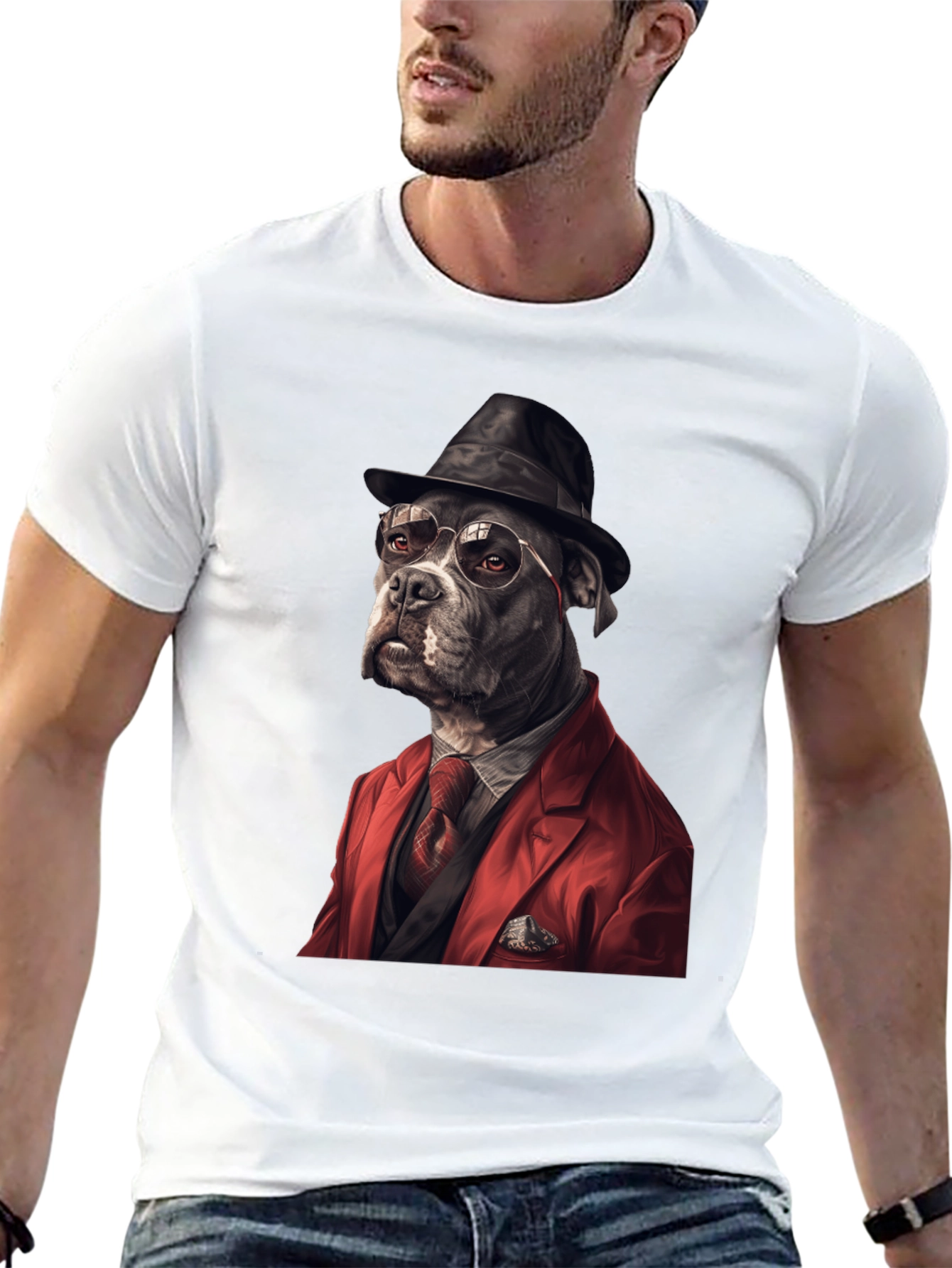 Black Dog in Suit Graphic Tee view 13