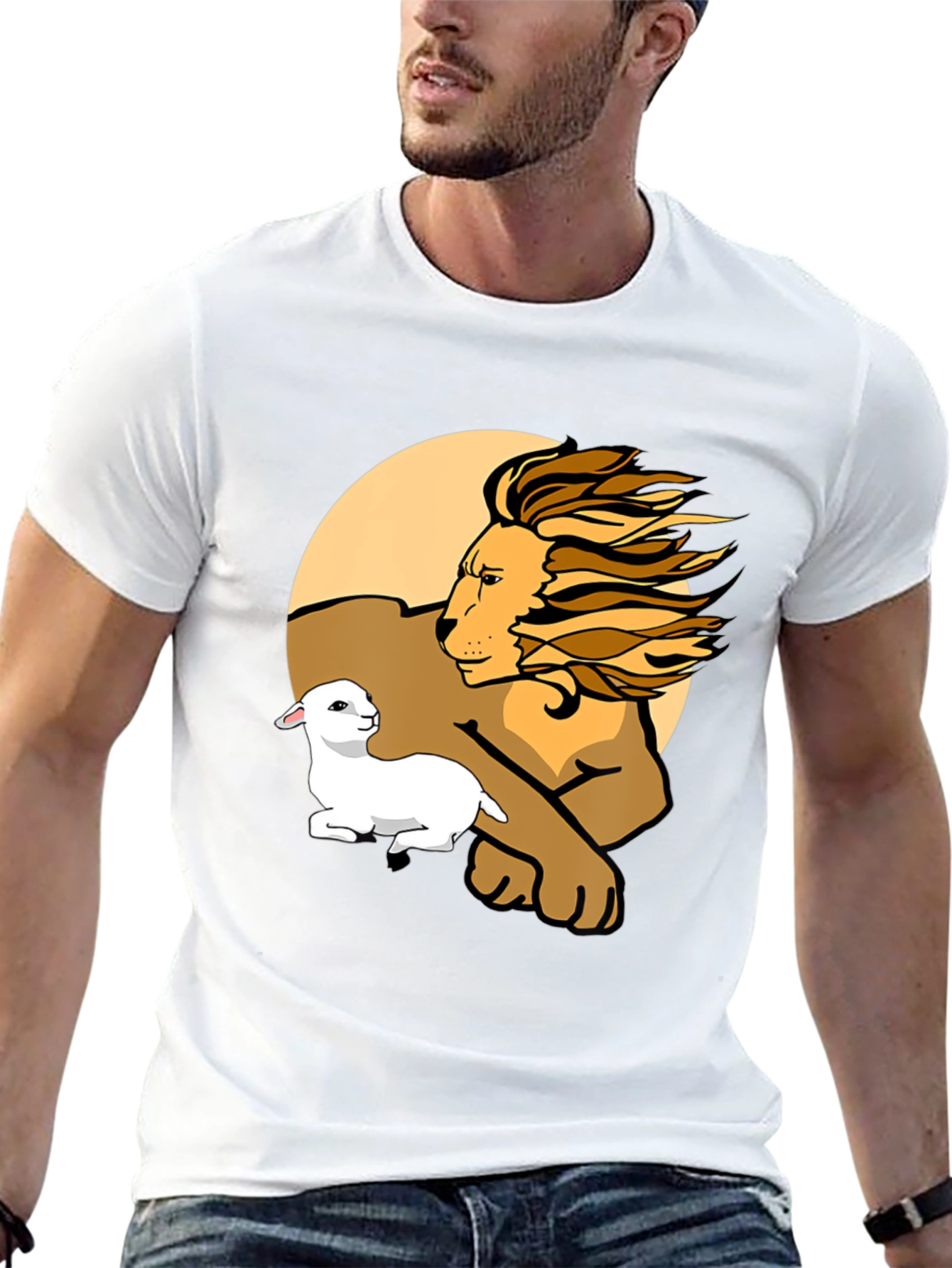 Black Lion and Lamb Graphic Tee - Unisex Comfort view 13