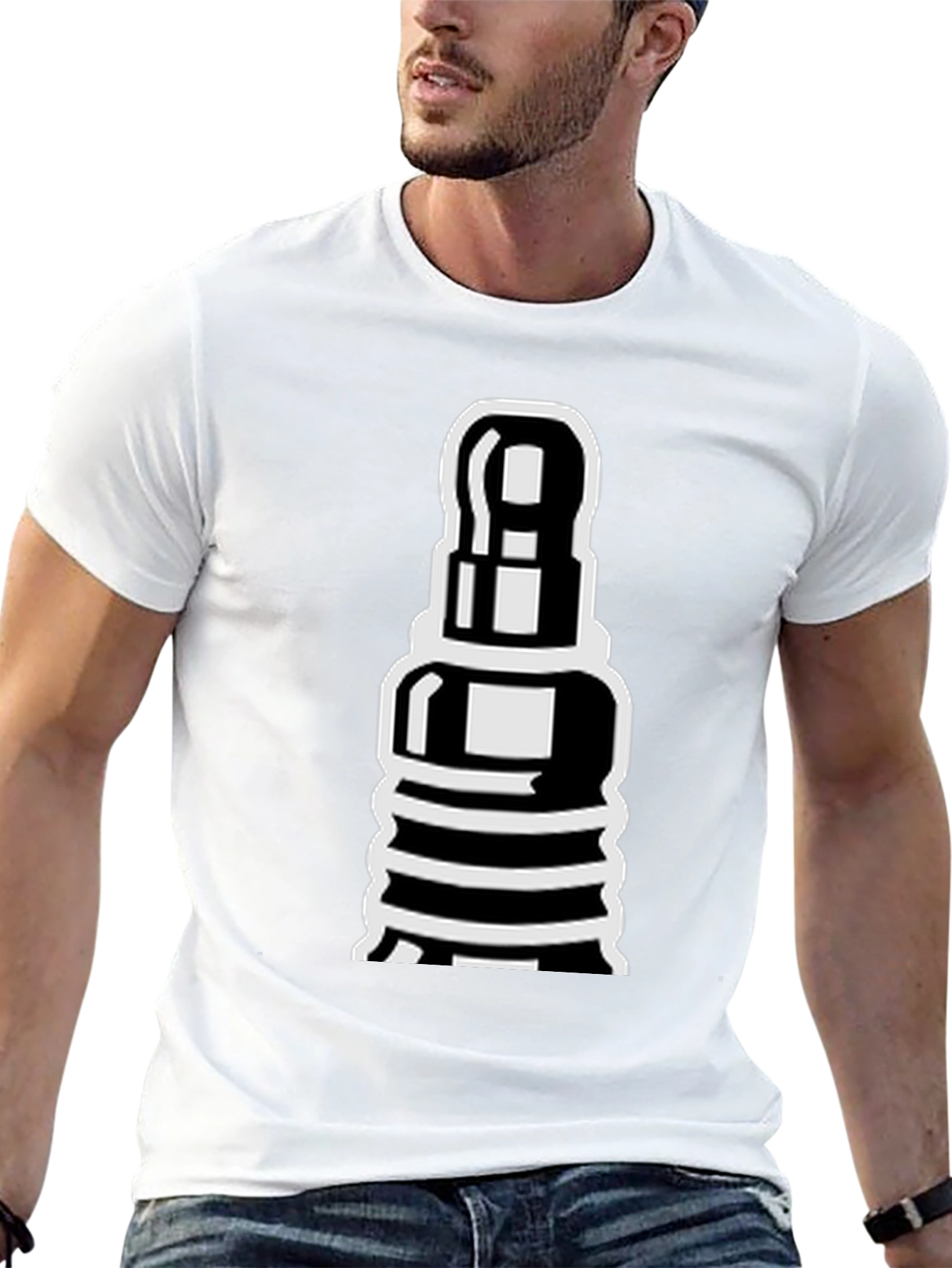 Black Chess Piece Graphic Tee - Black Cotton T-Shirt view 13