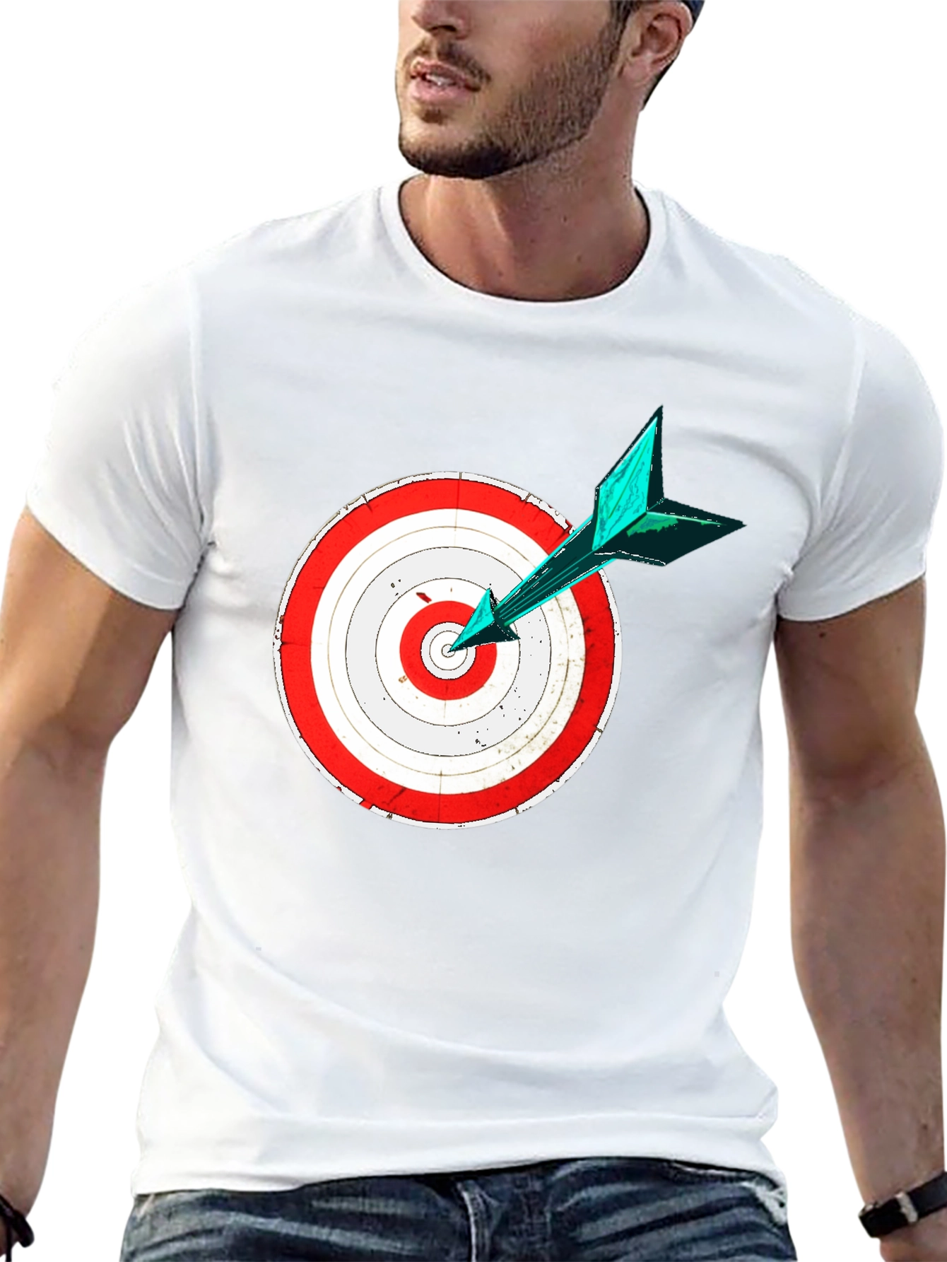 Black Target Practice Tee - Bullseye Arrow Design view 13