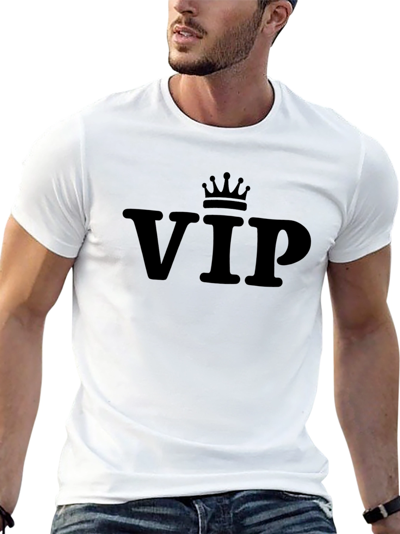 VIP Crown Graphic Tee - Black Cotton Blend - 13
