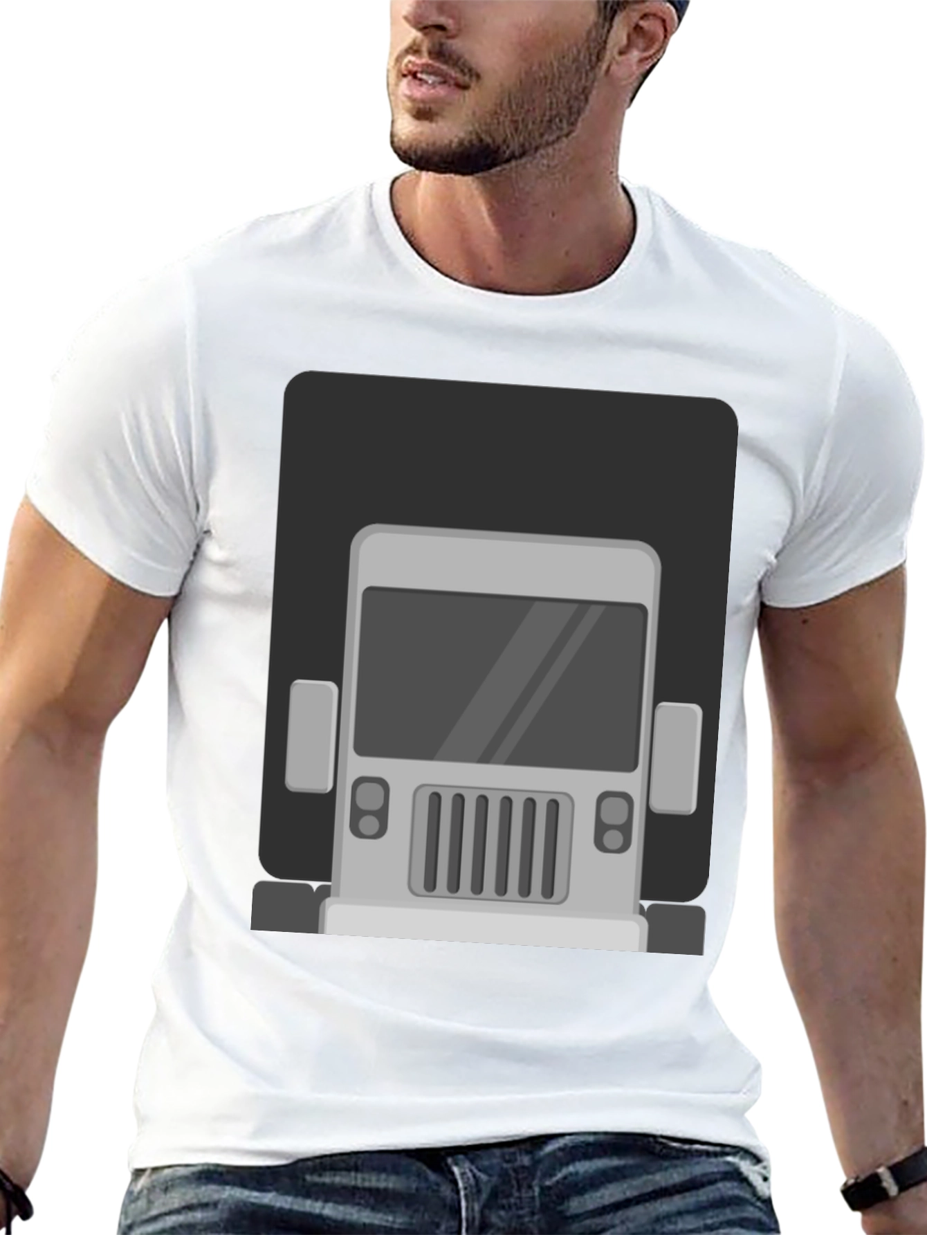 Black Truck Graphic Print T-Shirt - Men's Black Tee view 13