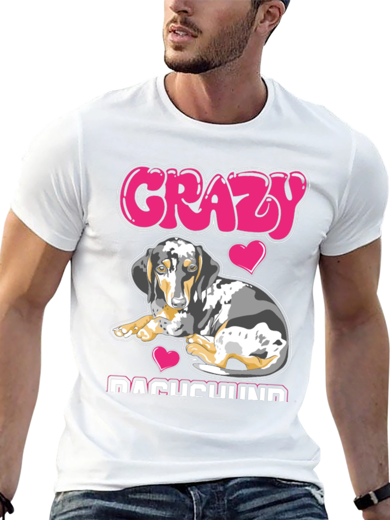 Black Crazy Dachshund T-Shirt - Dog Lover Tee view 13