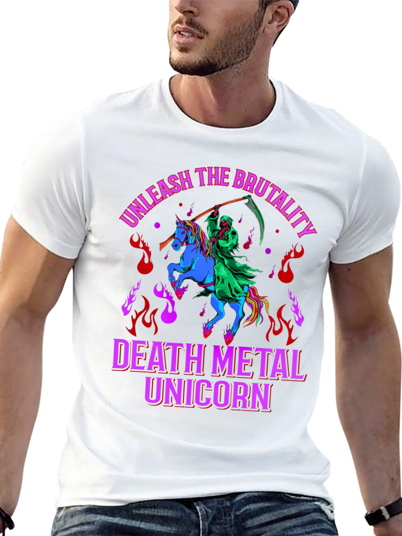 Black Death Metal Unicorn T-Shirt - Unleash the Brutality! view 13