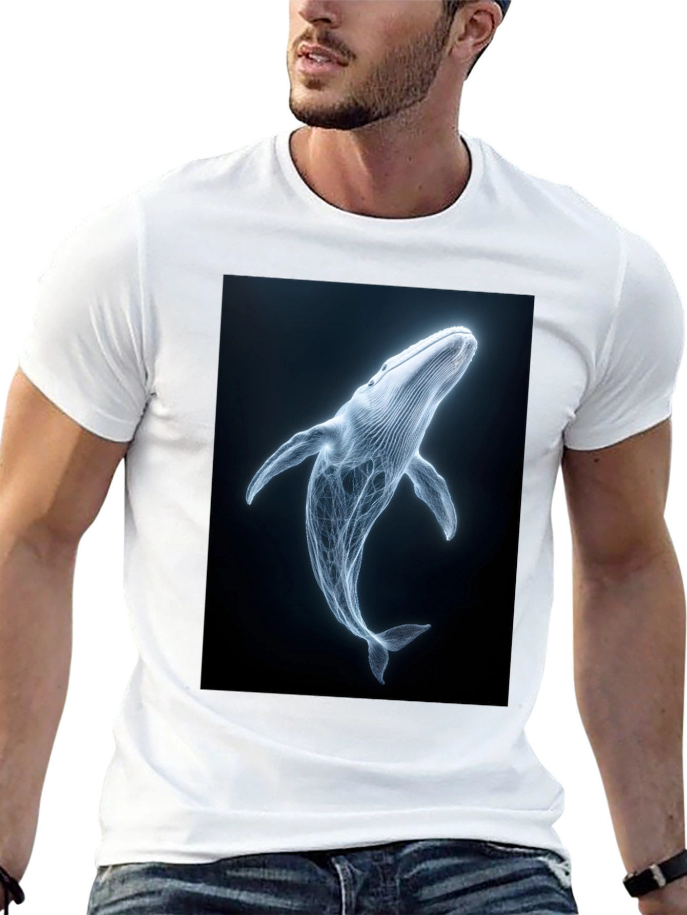 Black Whale Graphic Print Black T-Shirt view 13