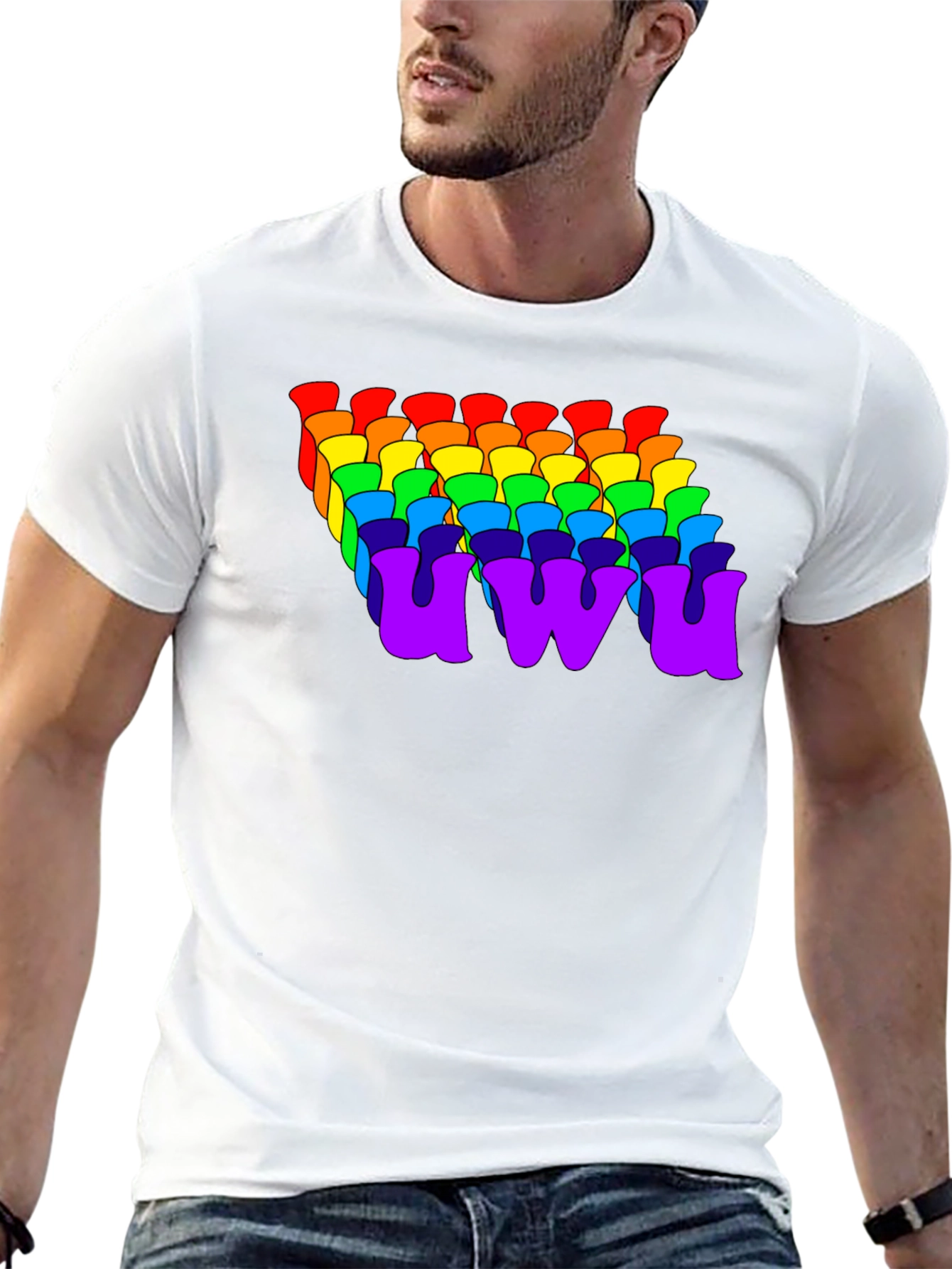 Black Rainbow UWU Graphic Tee - Soft Cotton Comfort view 13