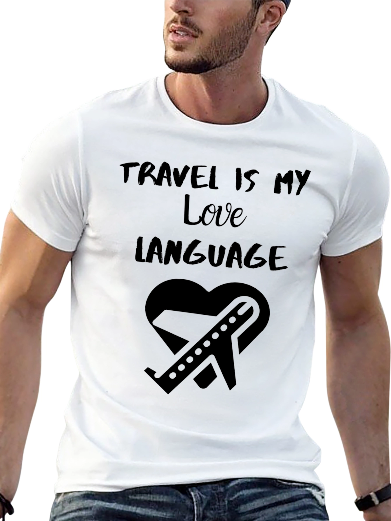 Black Travel is My Love Language Black T-Shirt view 13