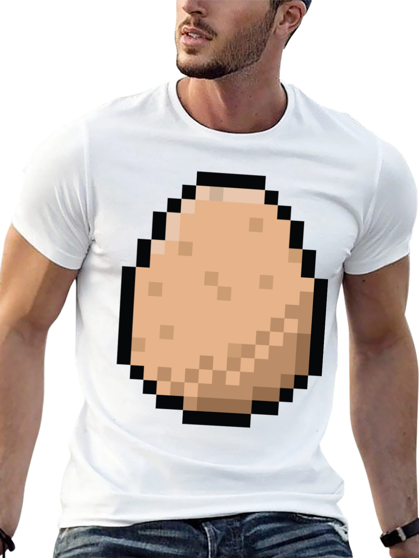 Black Pixel Potato T-Shirt - Gamer Style! view 13