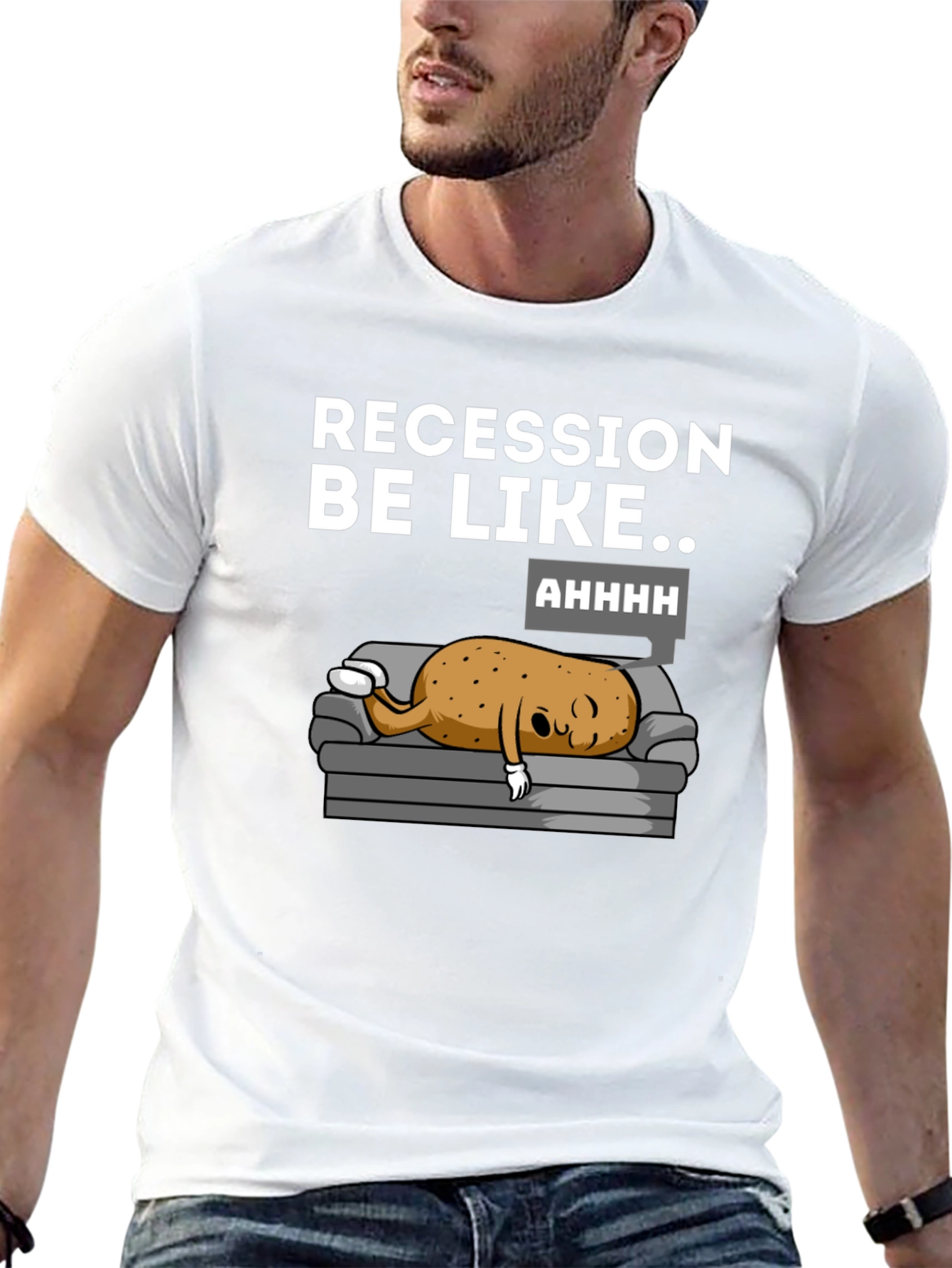 Black Recession Potato T-Shirt - Funny Novelty Tee view 13