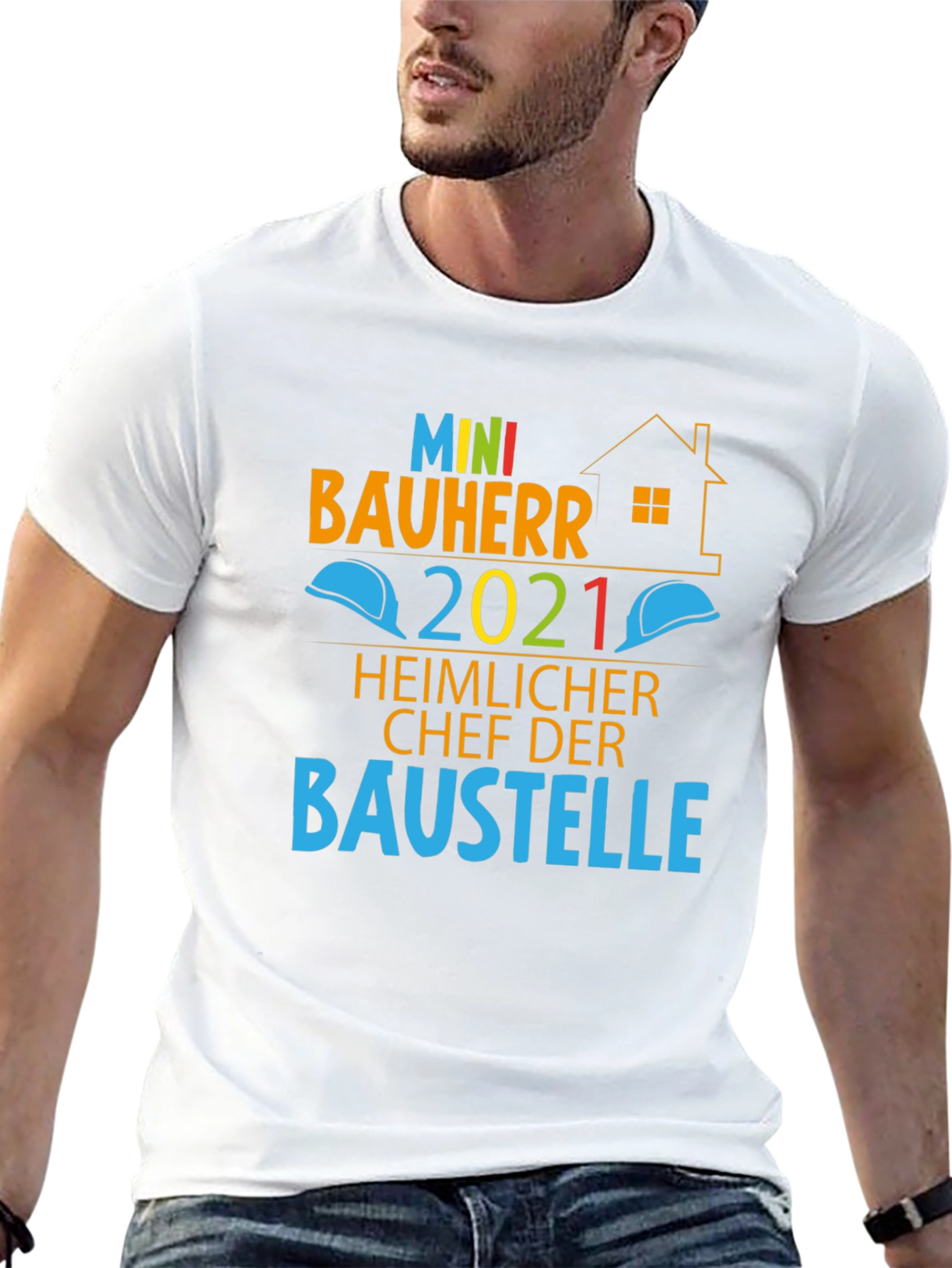 Black Mini Bauherr 2021 T-Shirt, Construction Boss Tee view 13
