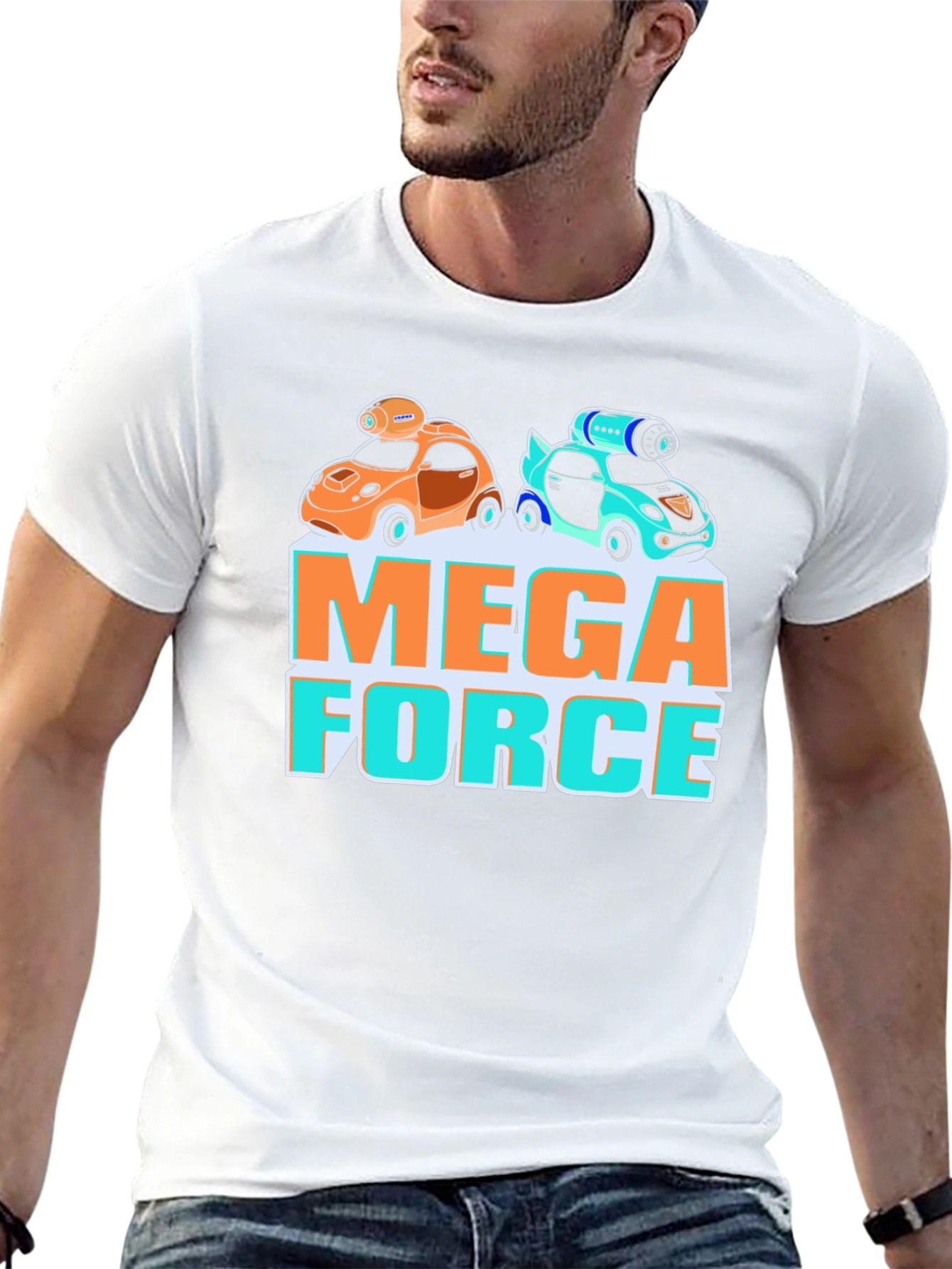Black Mega Force Graphic Tee - Car Design view 13