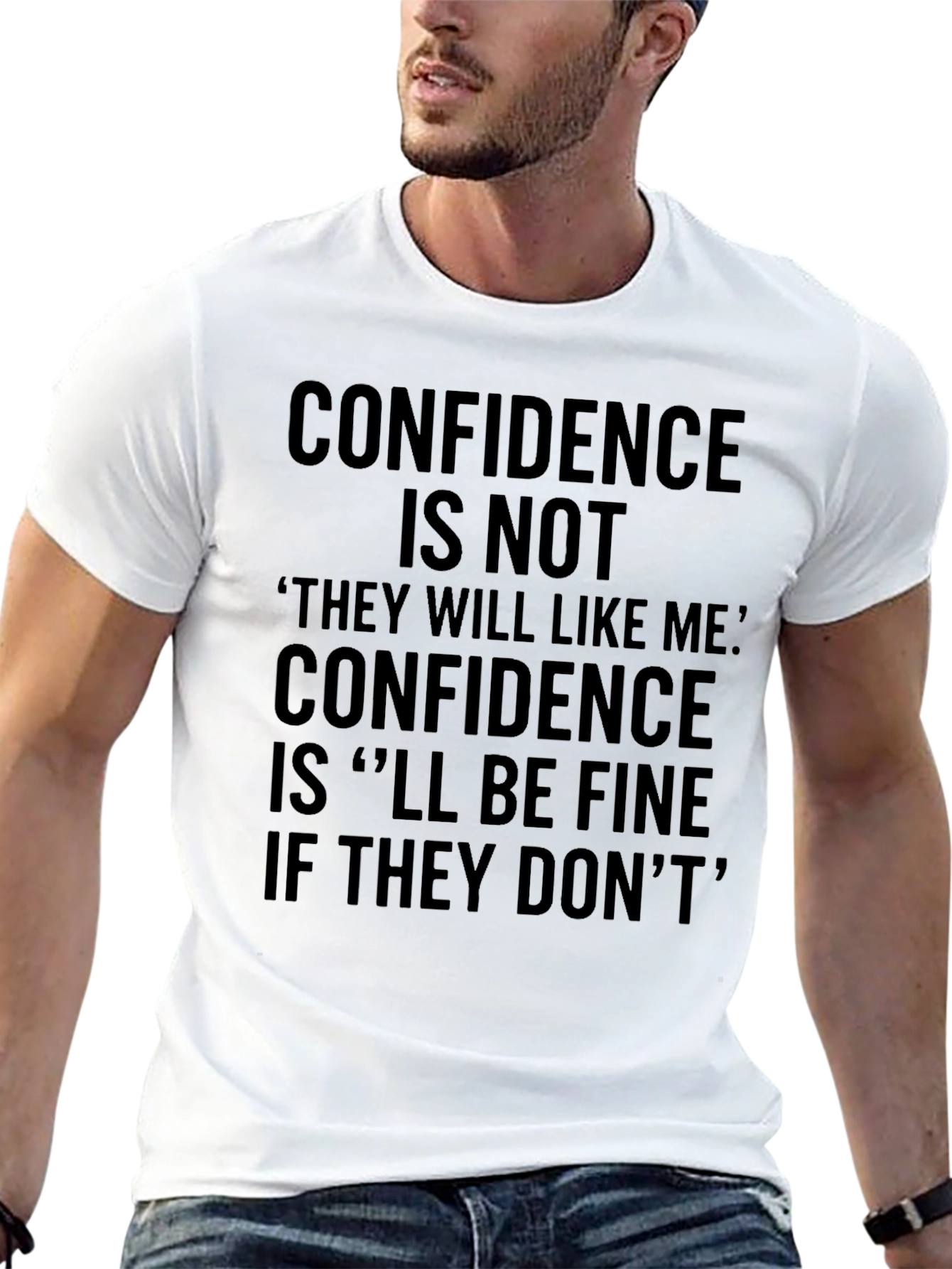 Black Confidence Graphic Black T-Shirt - Inspirational Slogan Tee view 13