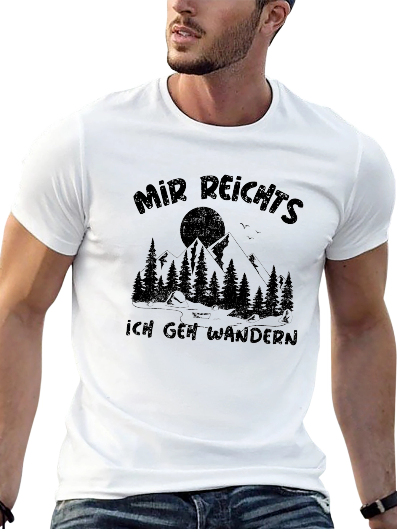 Black Hiking T-Shirt - Mir Reichts Ich Geh Wandern - Black view 13