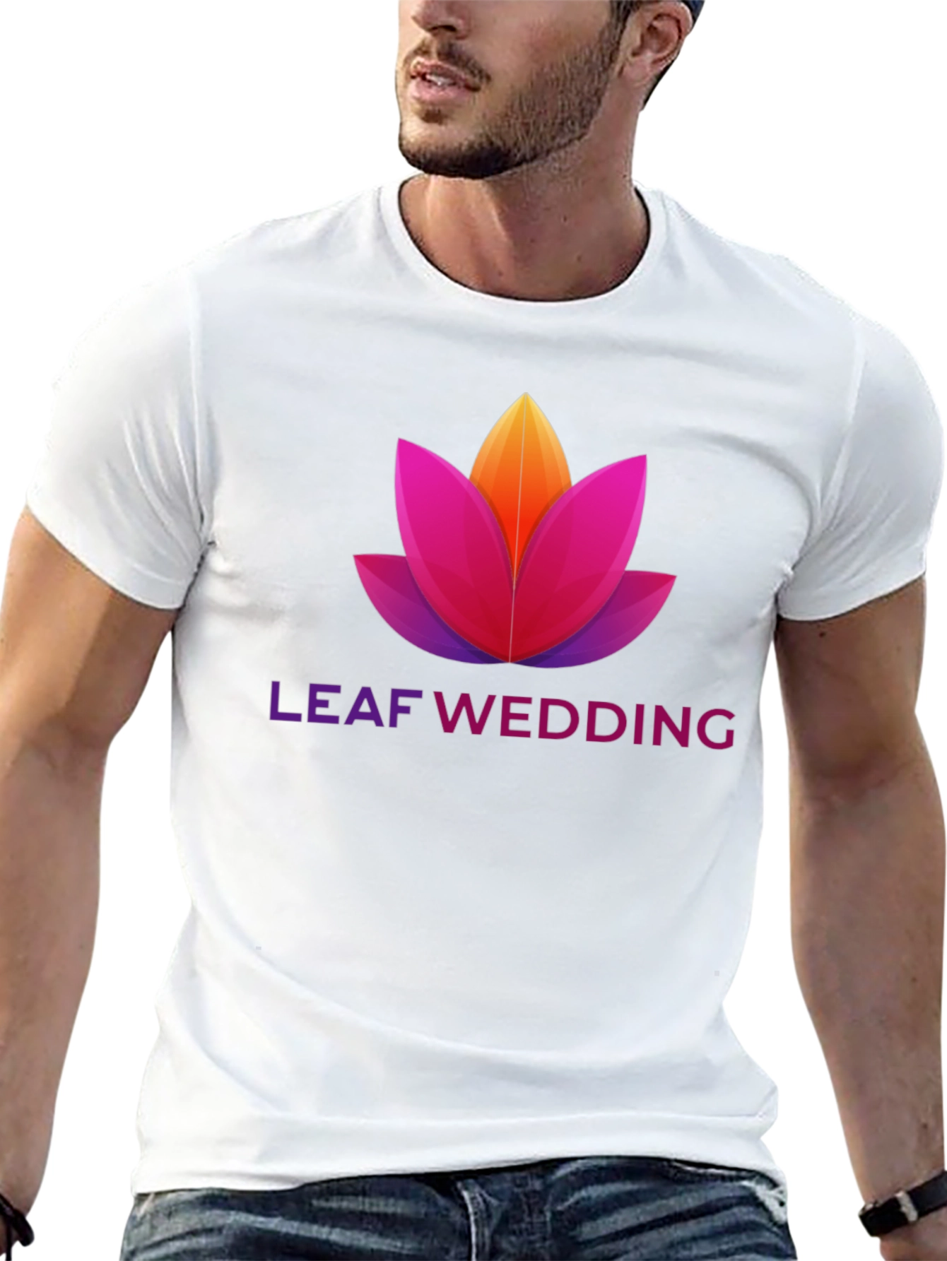 Black Leaf Wedding Graphic T-Shirt view 13