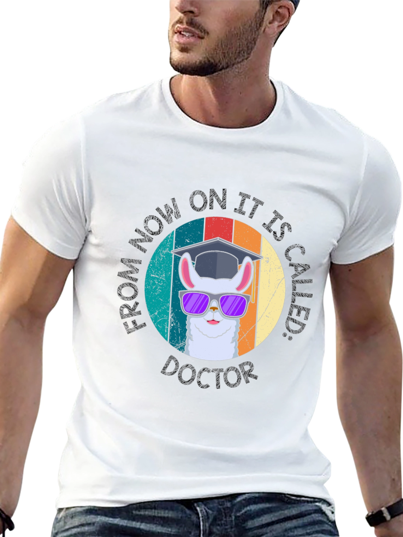 Black Llama Doctor Graduation T-Shirt view 13