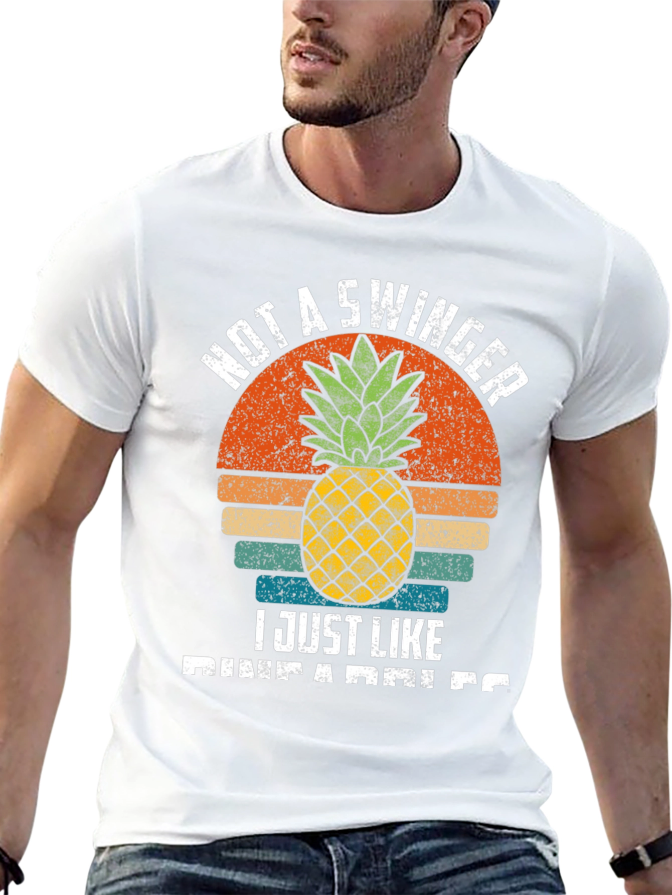 Black Funny Pineapple Lover T-Shirt - Not A Swinger view 13