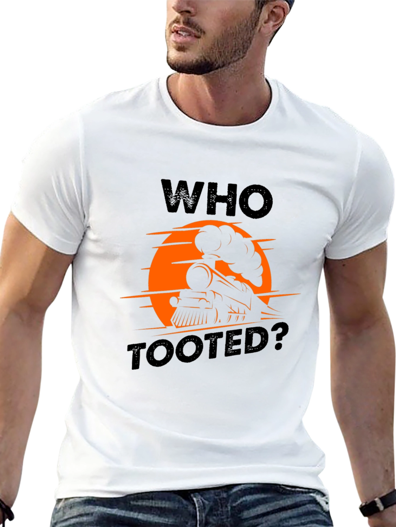 Black Who Tooted? Train Graphic T-Shirt view 13