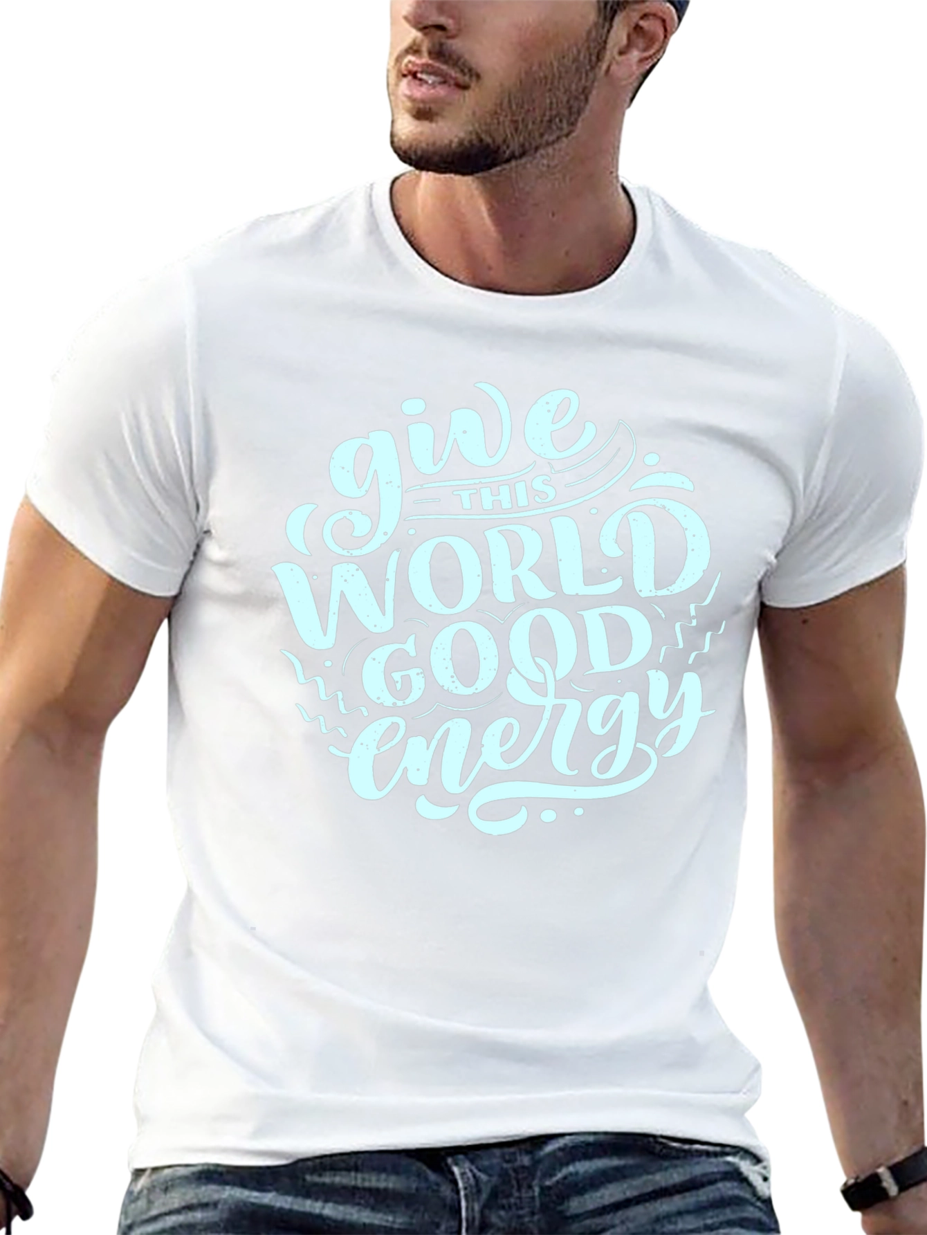 Black Give This World Good Energy Black T-Shirt view 13