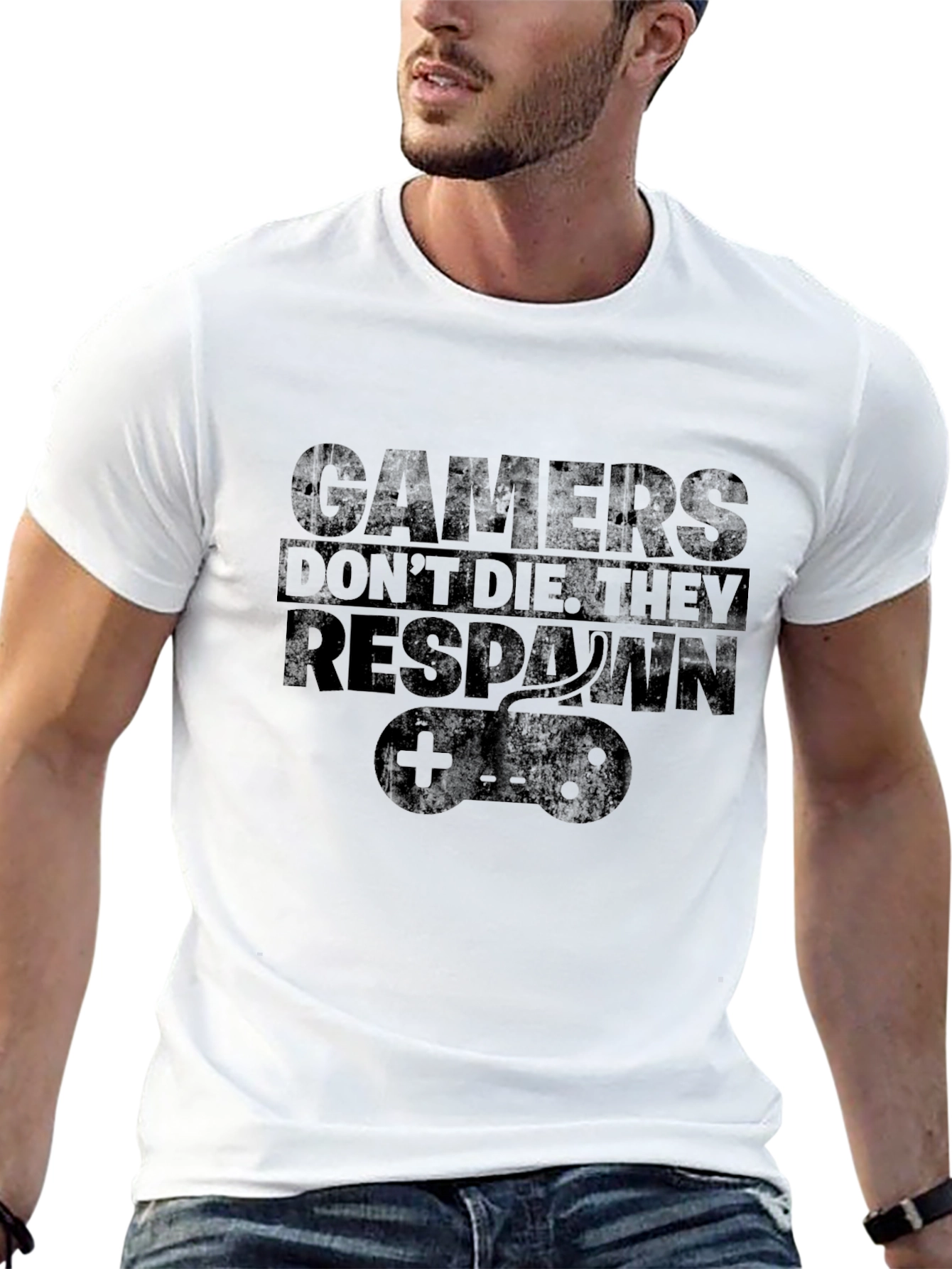 Black Gamers Don't Die They Respawn Graphic T-Shirt view 13