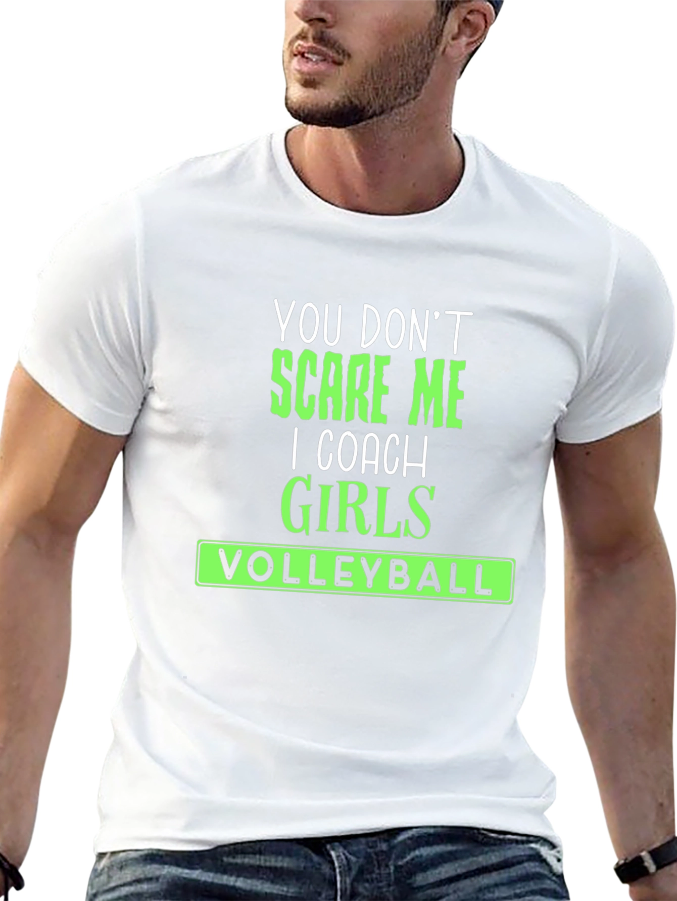 Black Volleyball Coach T-Shirt - You Don't Scare Me! view 13