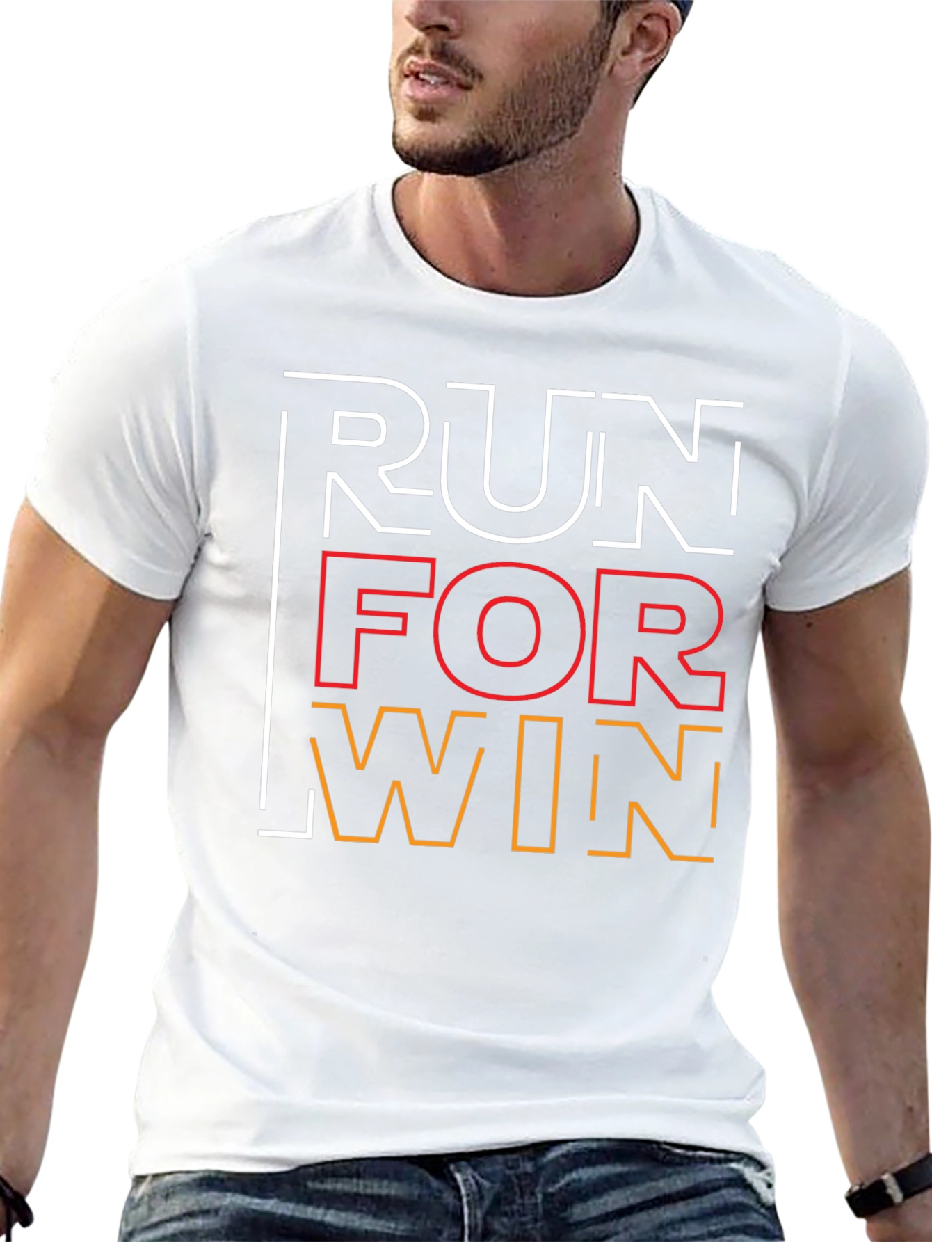 Black Run For Win Graphic Tee - Stylish Athletic Shirt view 13