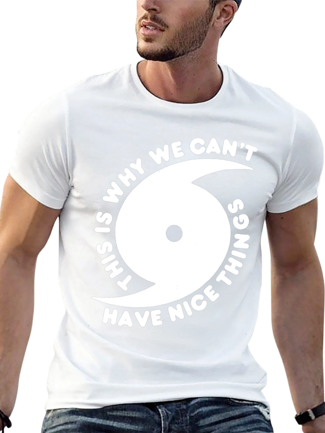 Black Hurricane Humor Tee - Why We Can't Have Nice Things Shirt view 13