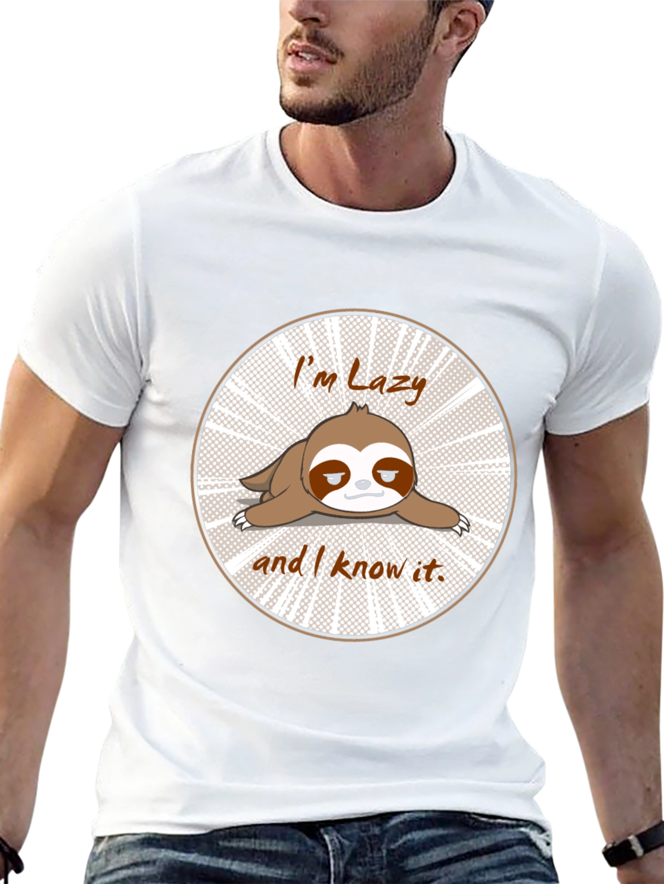 Black Lazy Sloth T-Shirt Funny Graphic Tee view 13