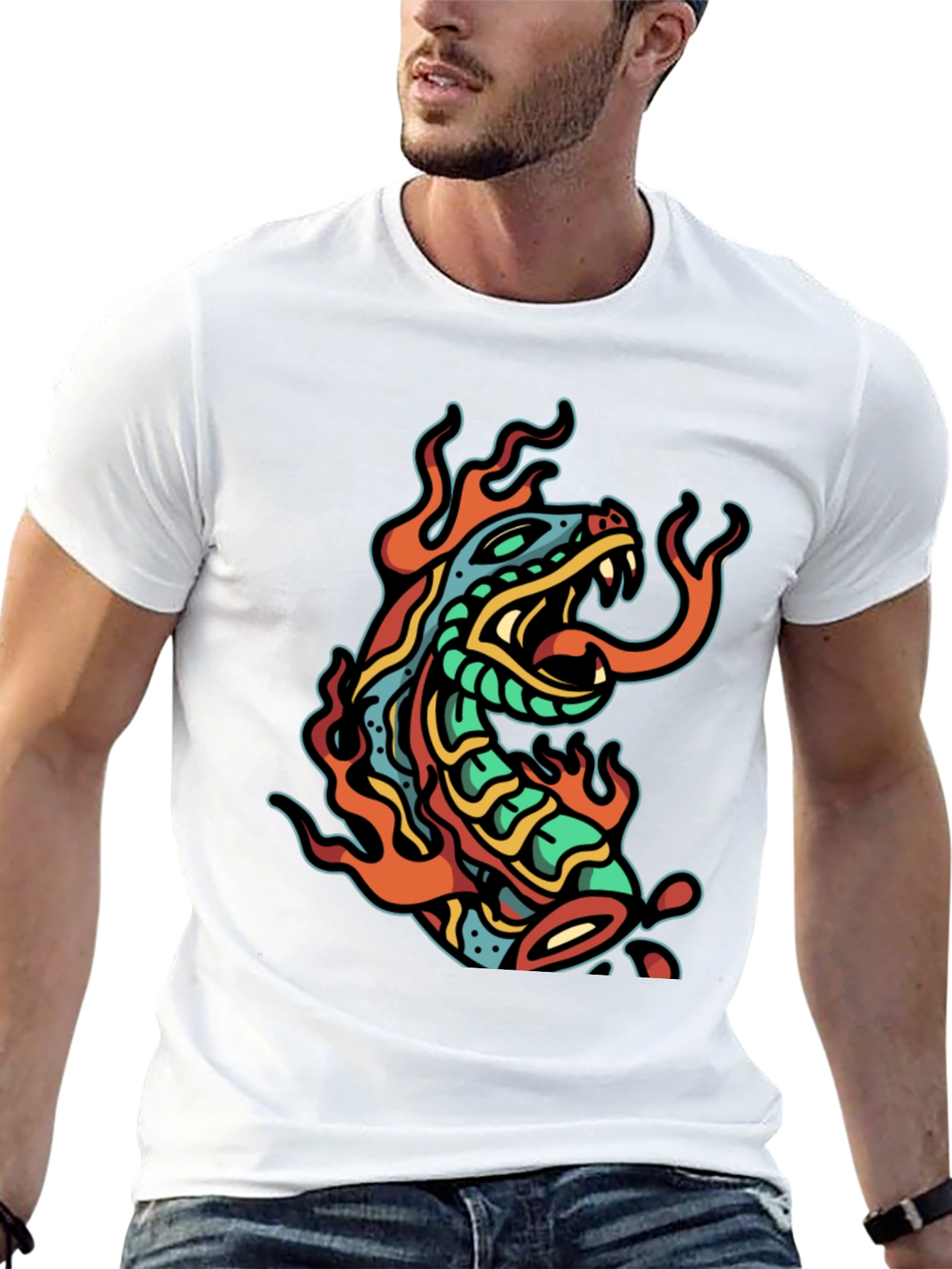 Black Snake Fire Graphic Tee view 13