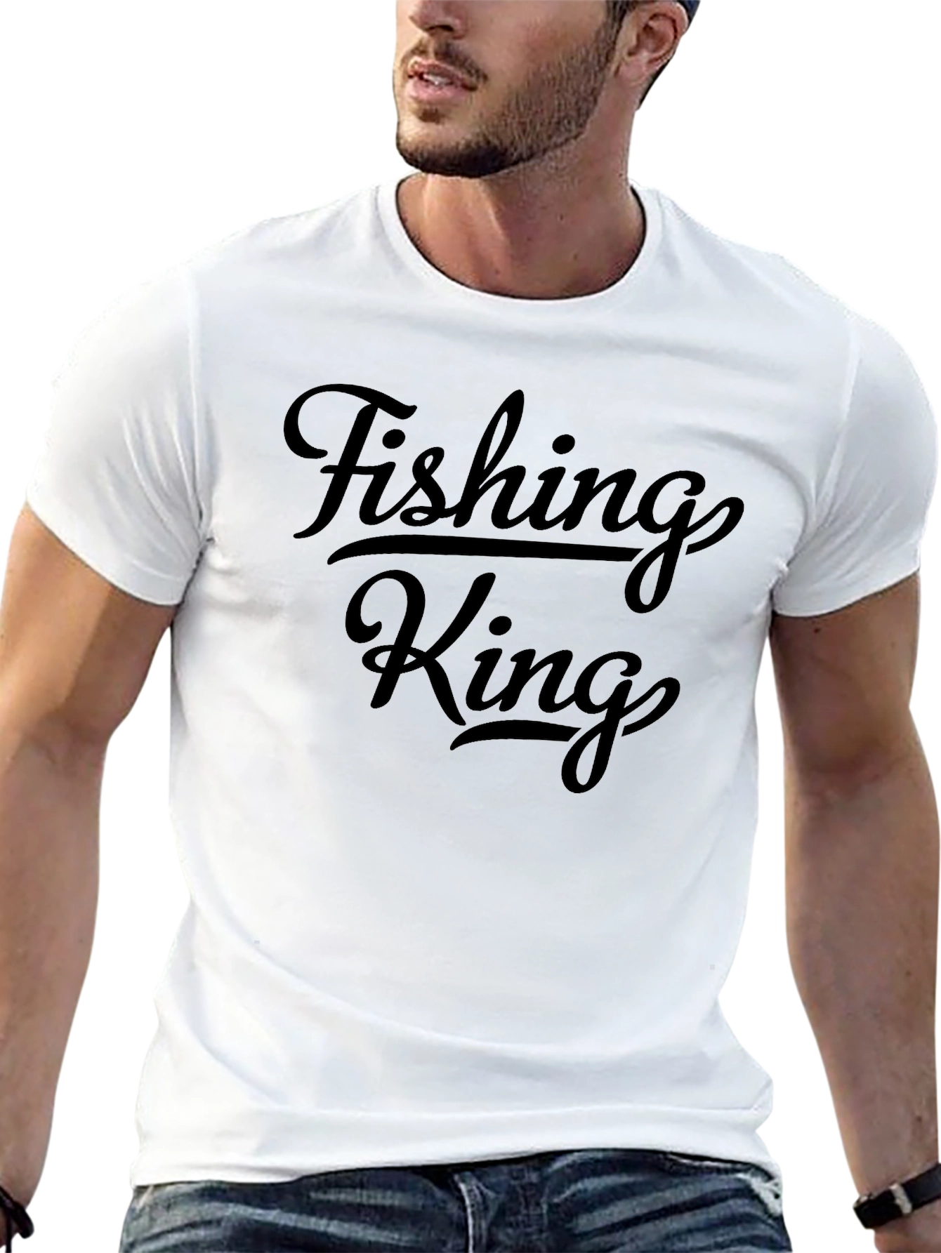 Black Fishing King Graphic Tee - Men's Black T-Shirt view 13