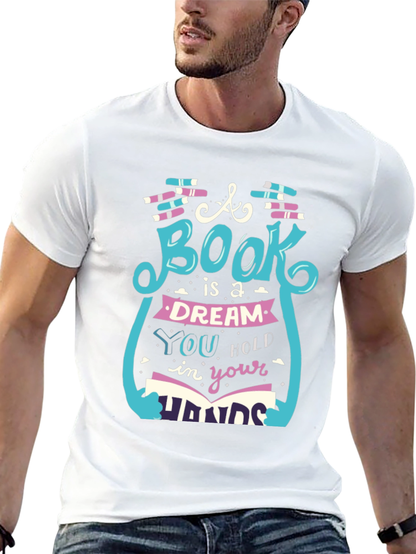 Black Book Lover Graphic Tee - 'A Book is a Dream' Unisex Shirt view 13