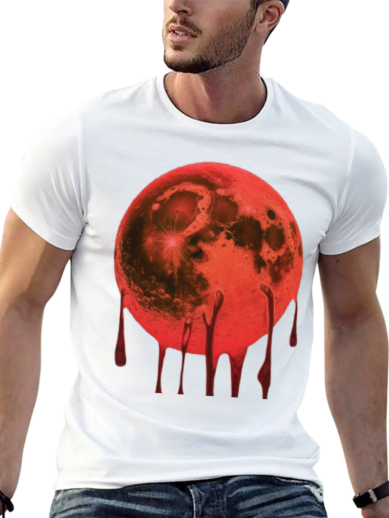 Black Blood Moon Graphic Tee - Men's Black T-Shirt view 13