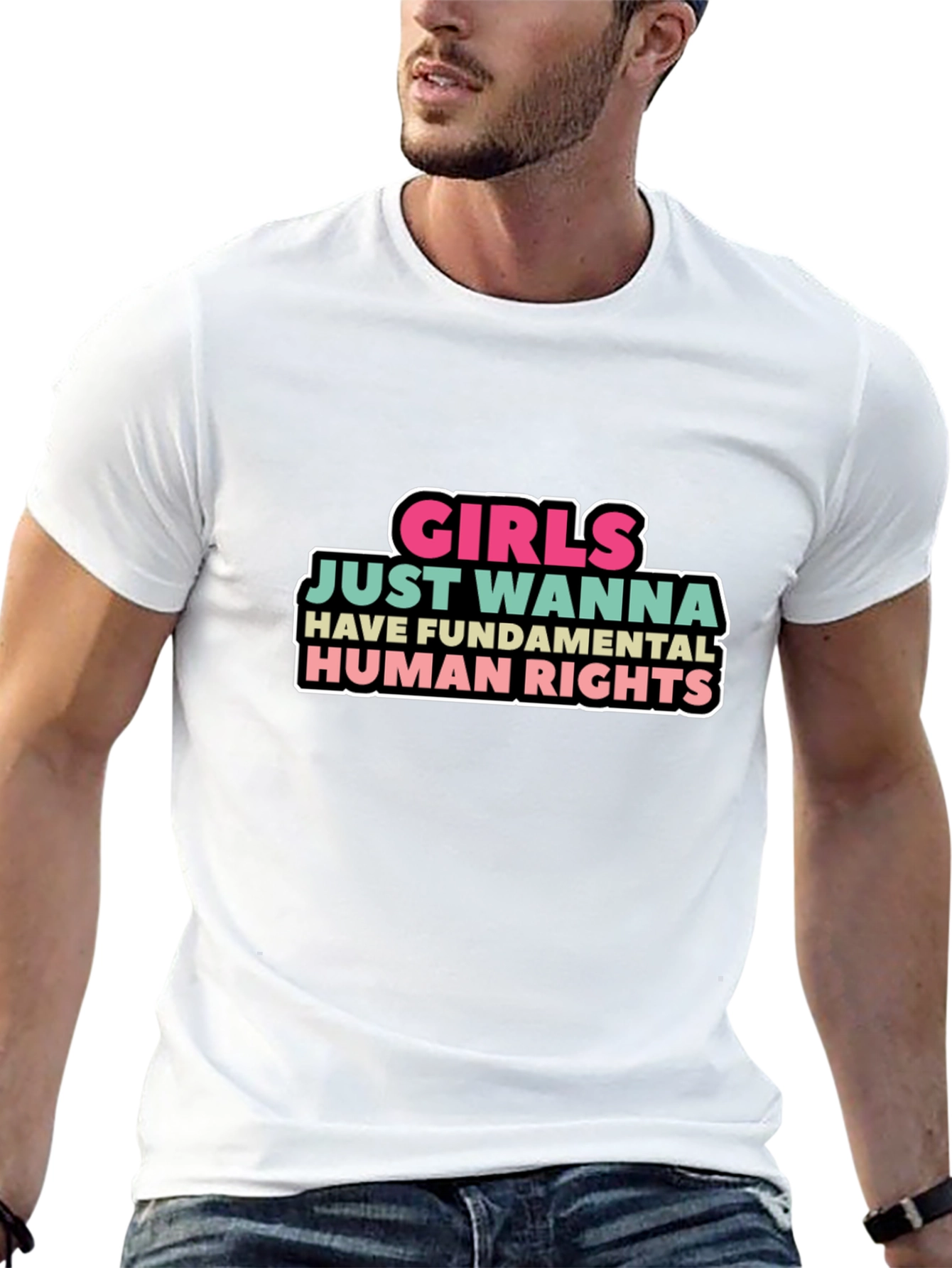 Black Girls Just Wanna Have Fundamental Human Rights T-Shirt view 13