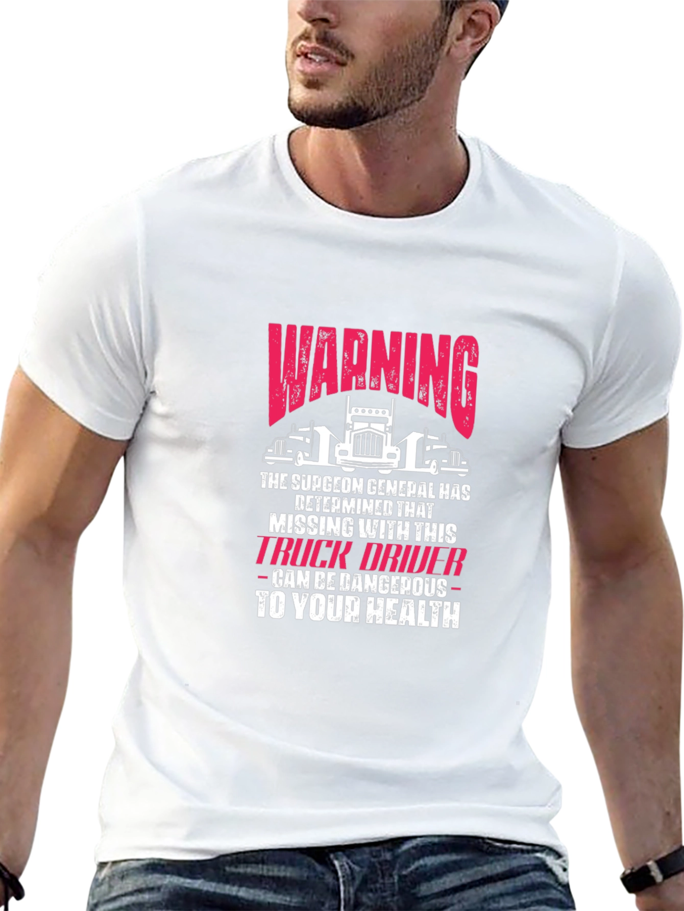 Black Warning Truck Driver T-Shirt Funny Novelty Graphic Tee view 13
