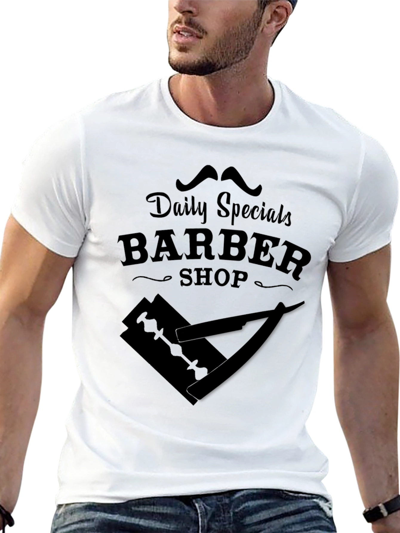 Barber Shop Daily Specials Graphic T-Shirt - Black - 13