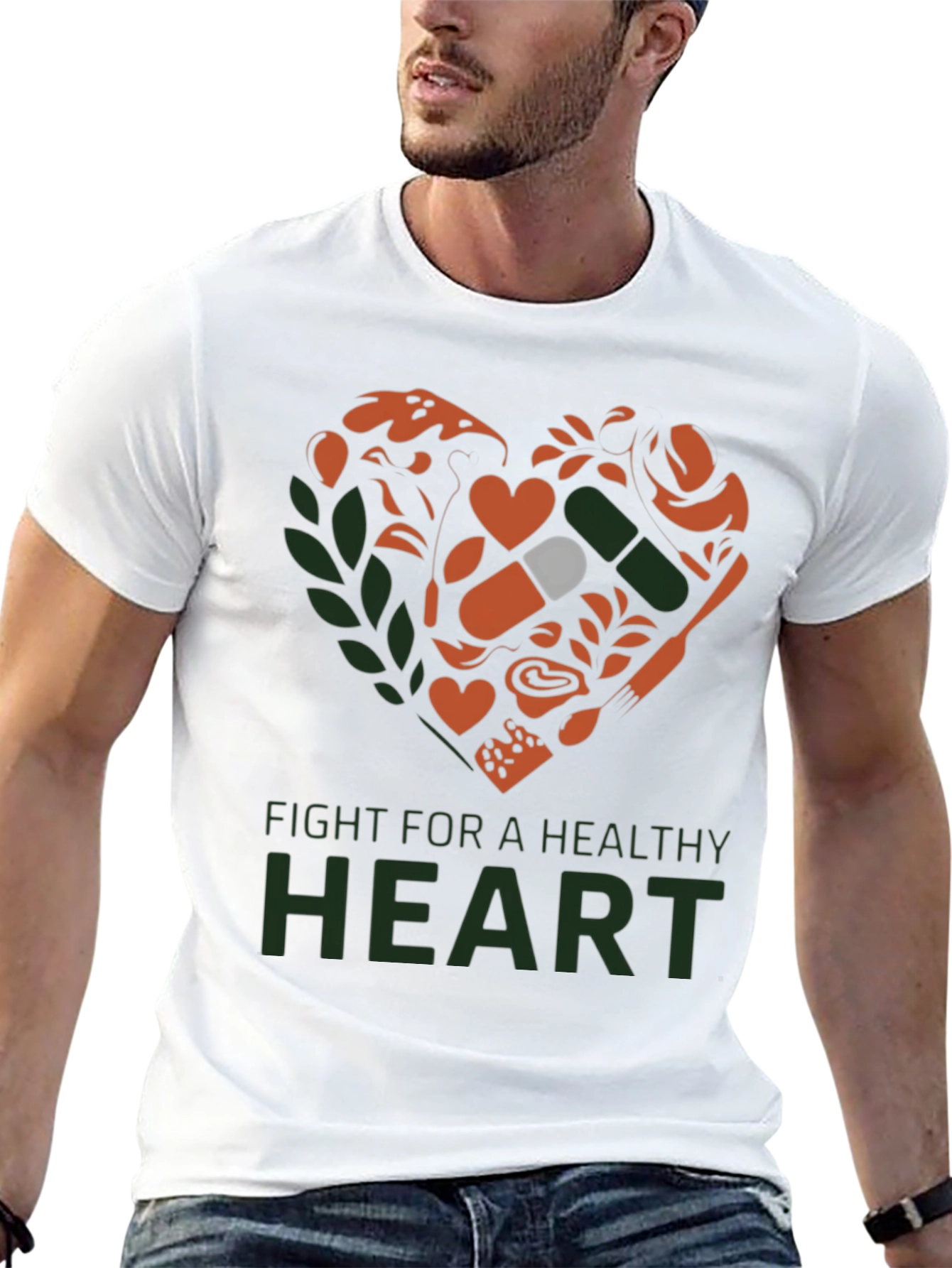 Black Healthy Heart T-Shirt view 13