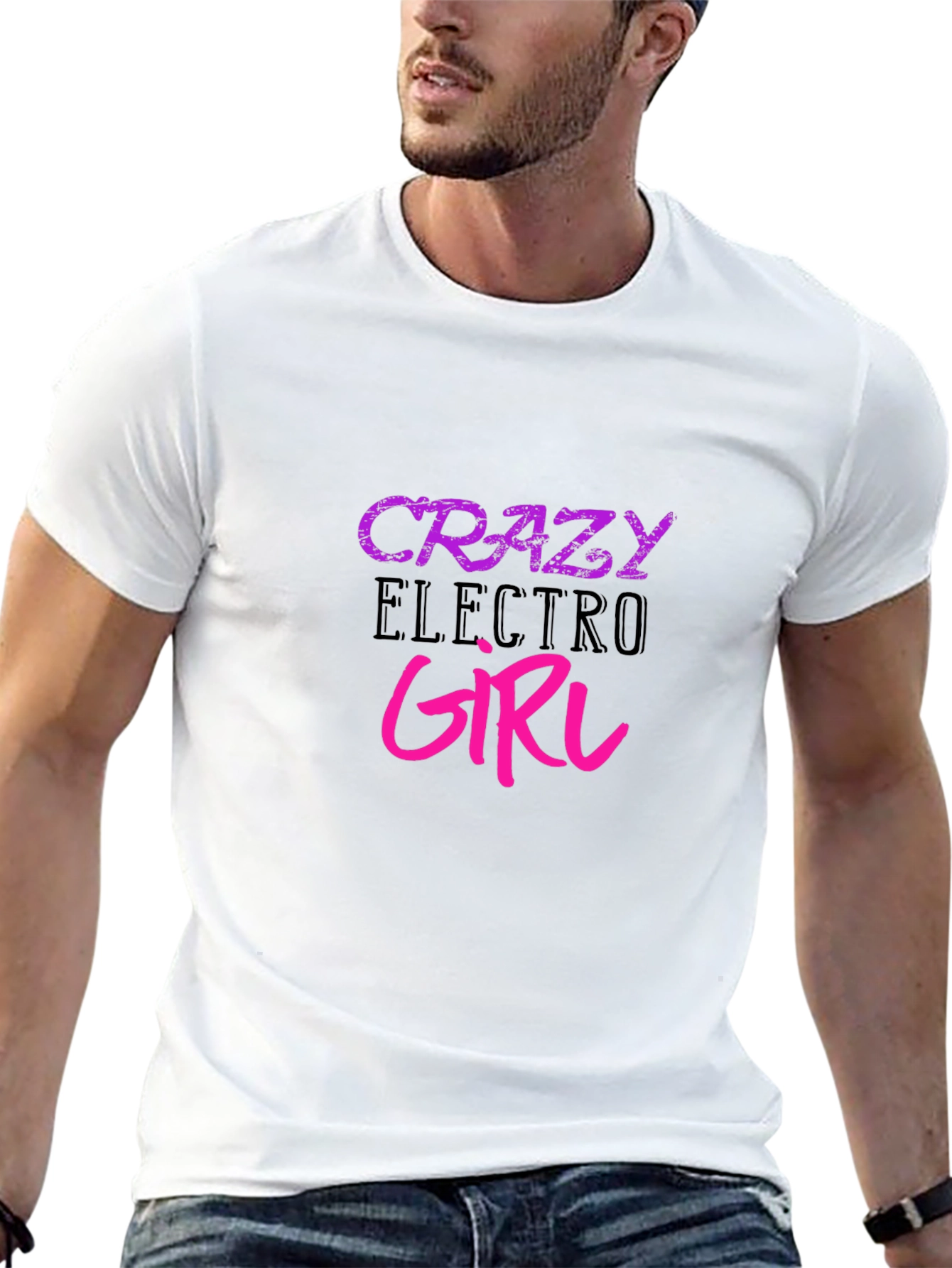Black Crazy Electro Girl Black T-Shirt view 13
