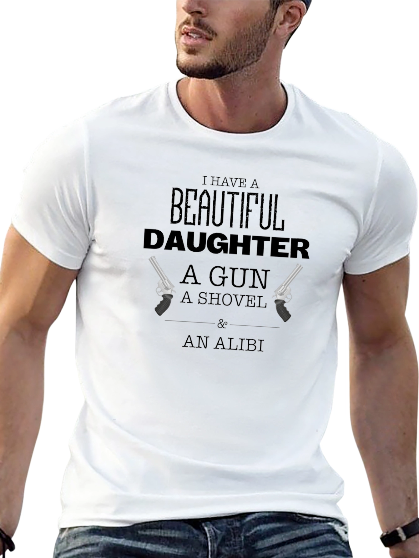 Black I Have A Beautiful Daughter T-Shirt view 13