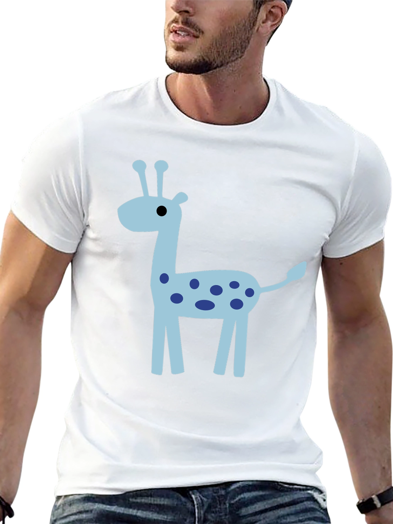 Black Giraffe Graphic Tee - Fun Novelty T-Shirt view 13
