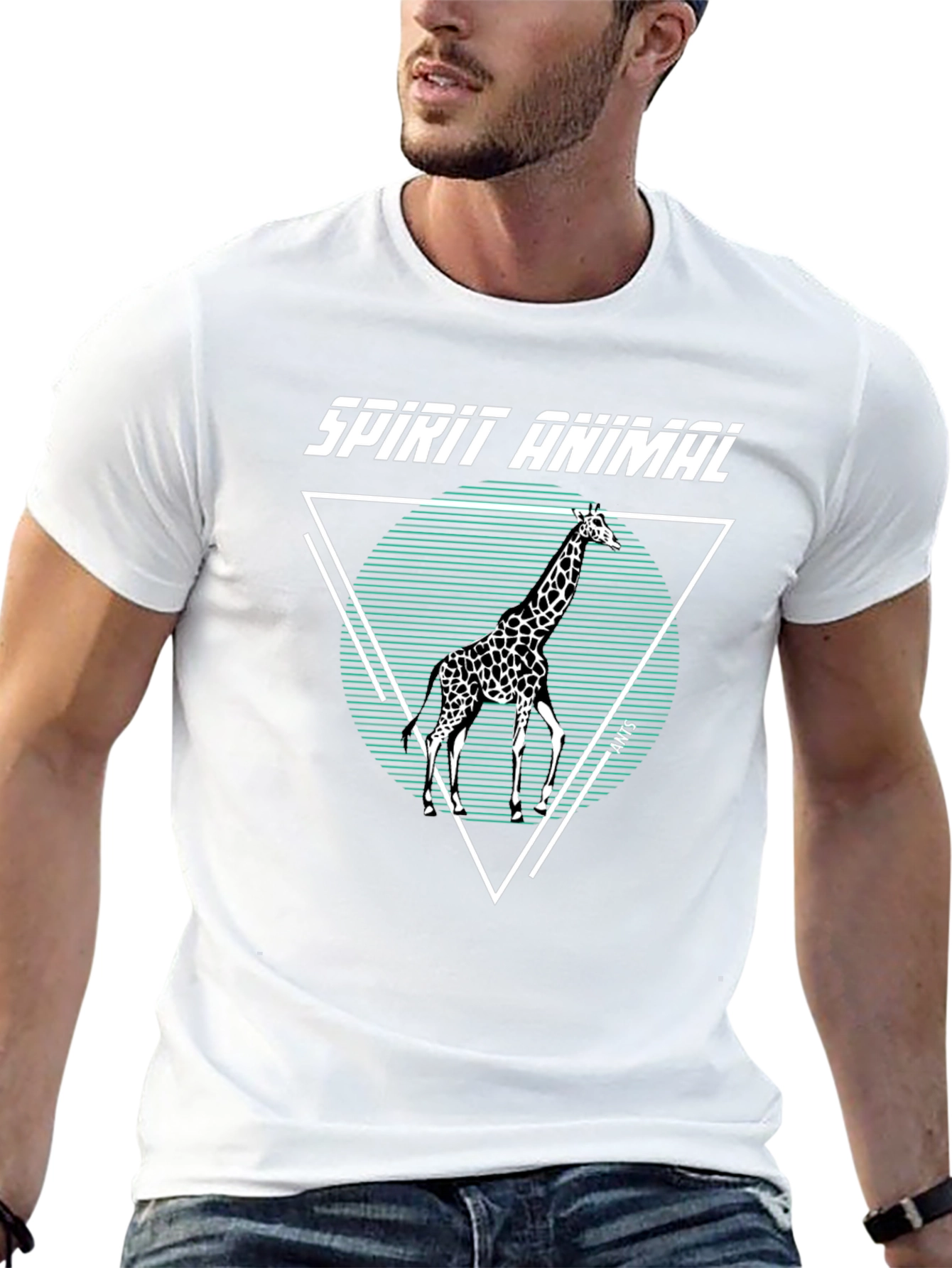 Black Spirit Animal Giraffe Graphic Tee view 13