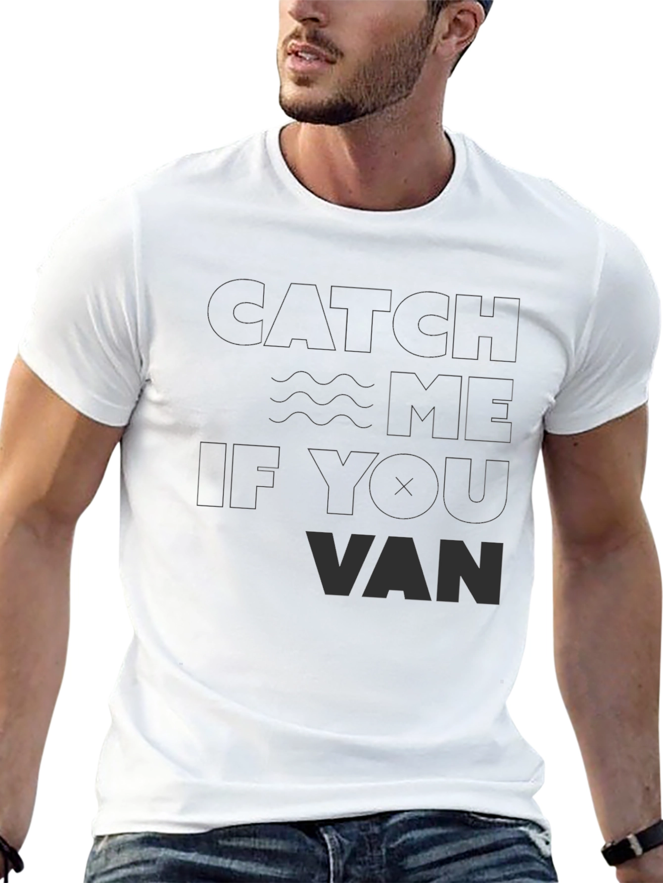 Black Catch Me If You Van T-Shirt view 13