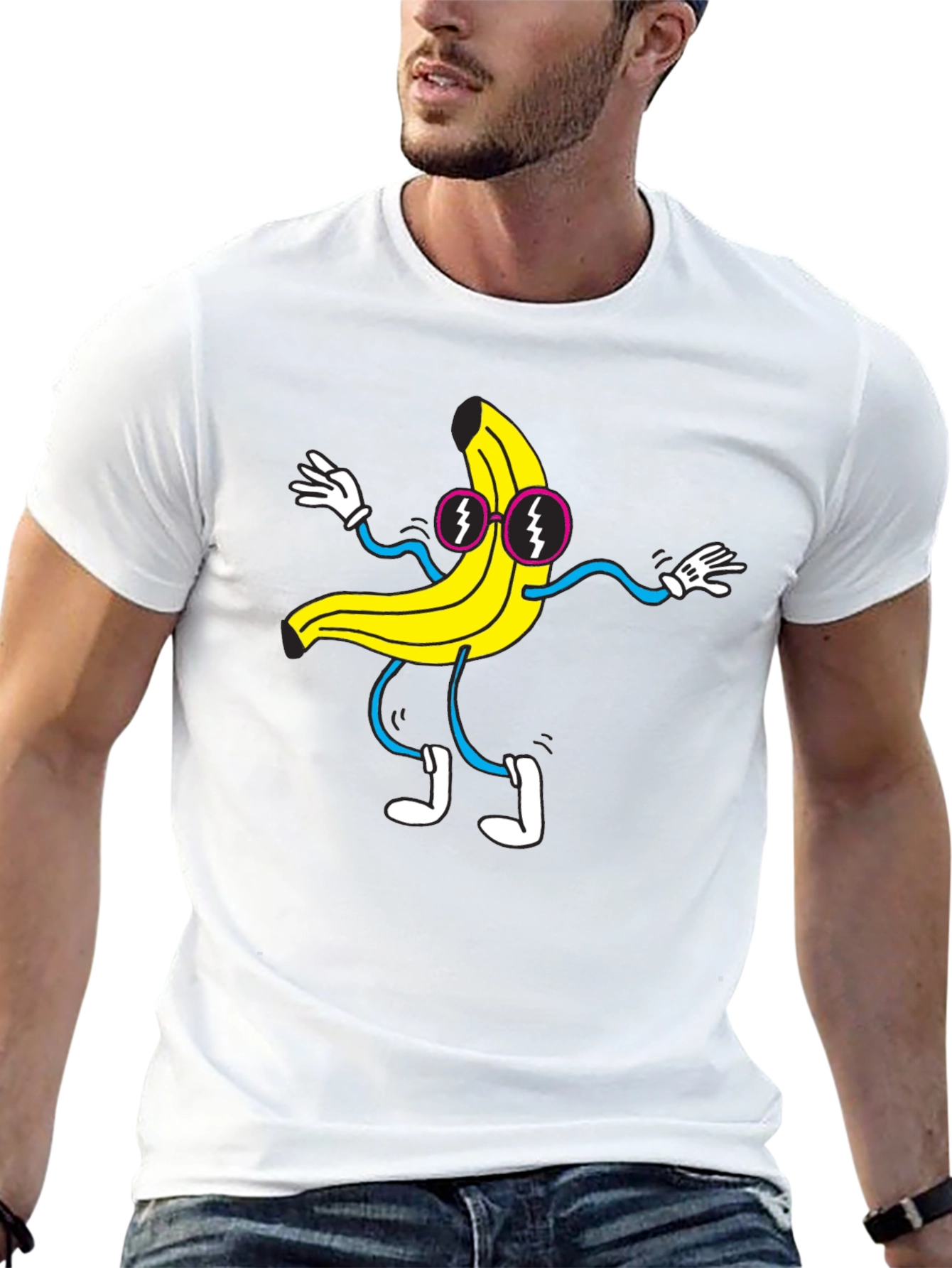 Black Funky Banana Graphic T-Shirt - Black Cotton Tee view 13