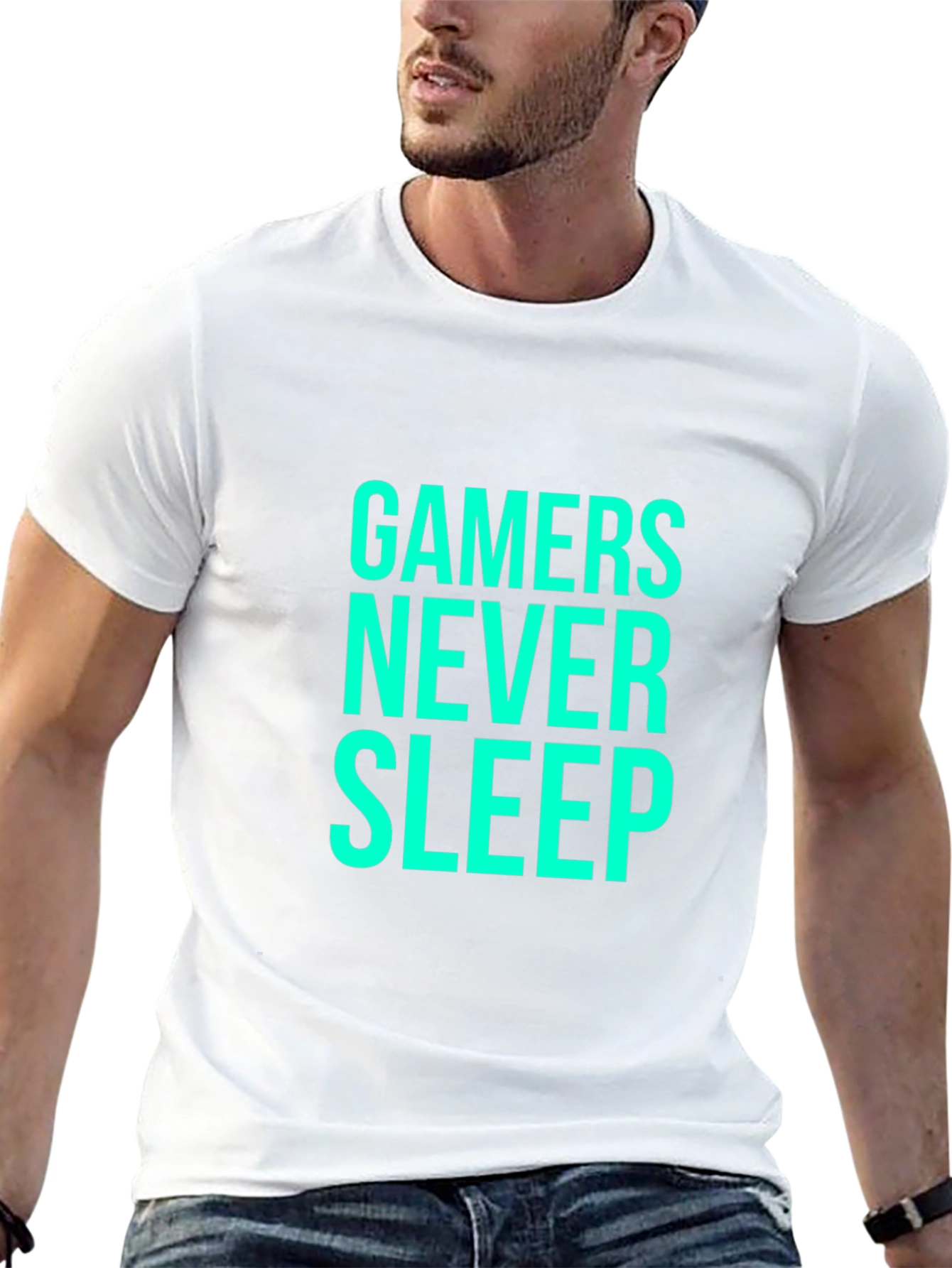 Black Gamers Never Sleep Graphic Tee view 13