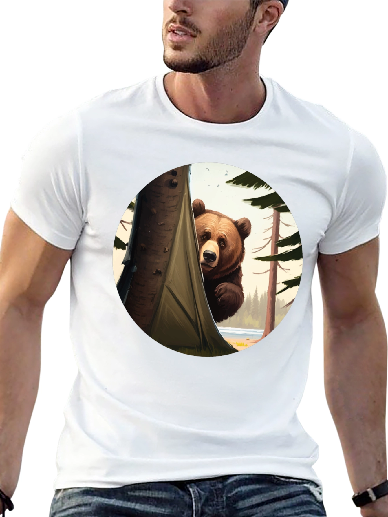 Black Peek-a-Bear Black Graphic Tee view 13