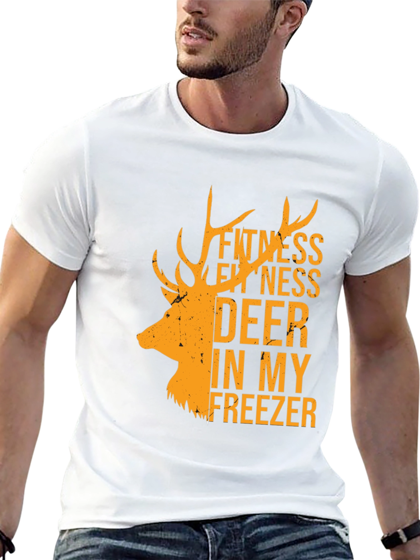 Black Fitness Deer In My Freezer Black T-Shirt view 13