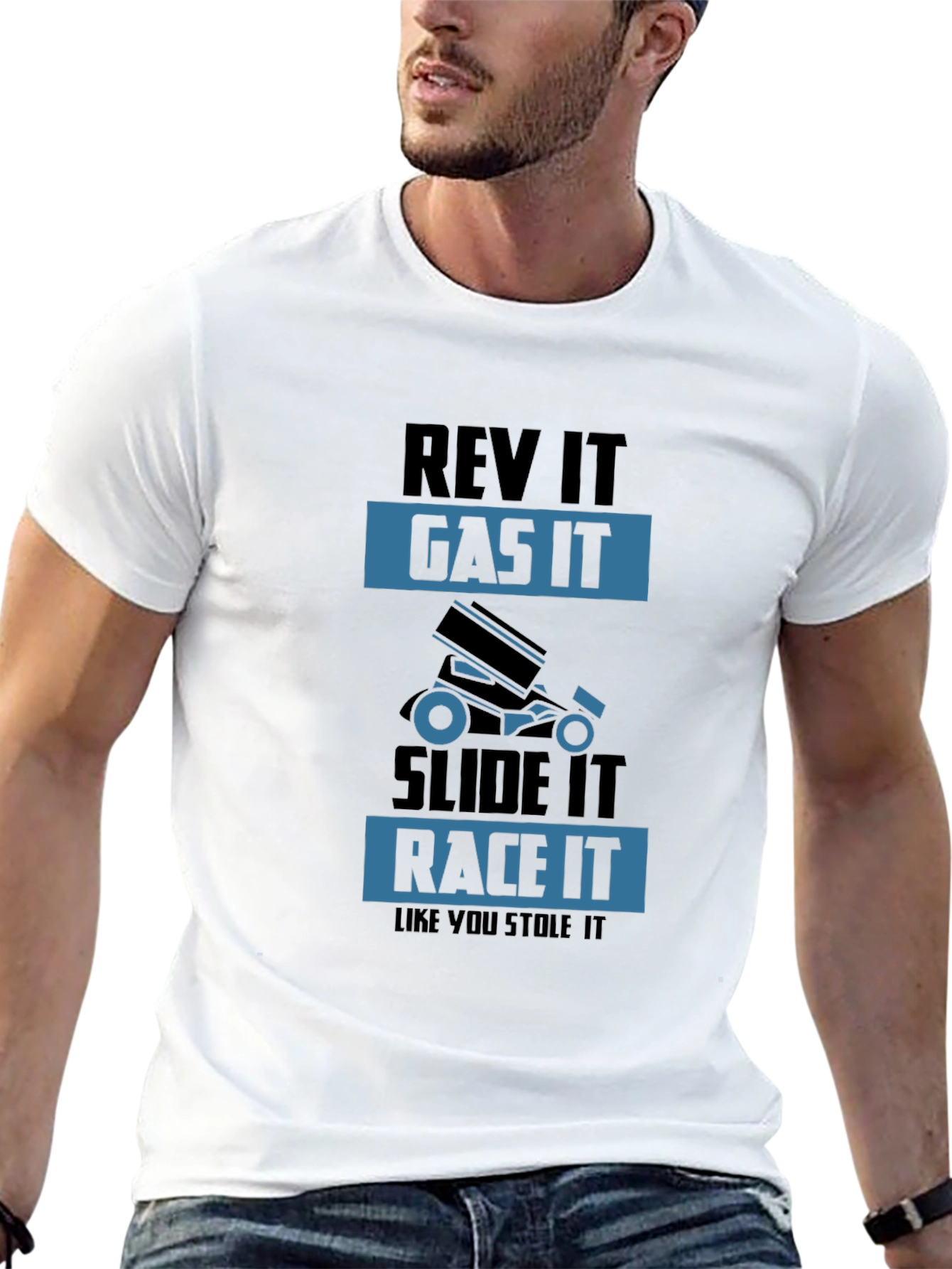 Rev It Gas It Race It T-Shirt - Men's Black Graphic Tee - 13