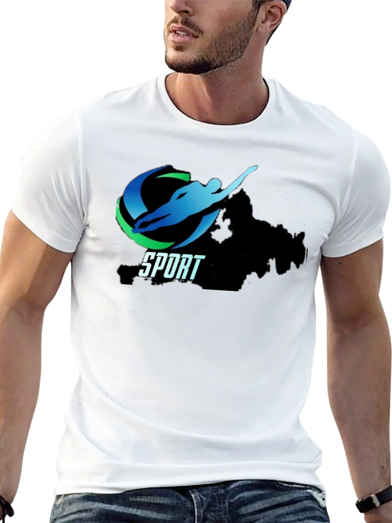 Men's Black Sport Graphic Tee - 13