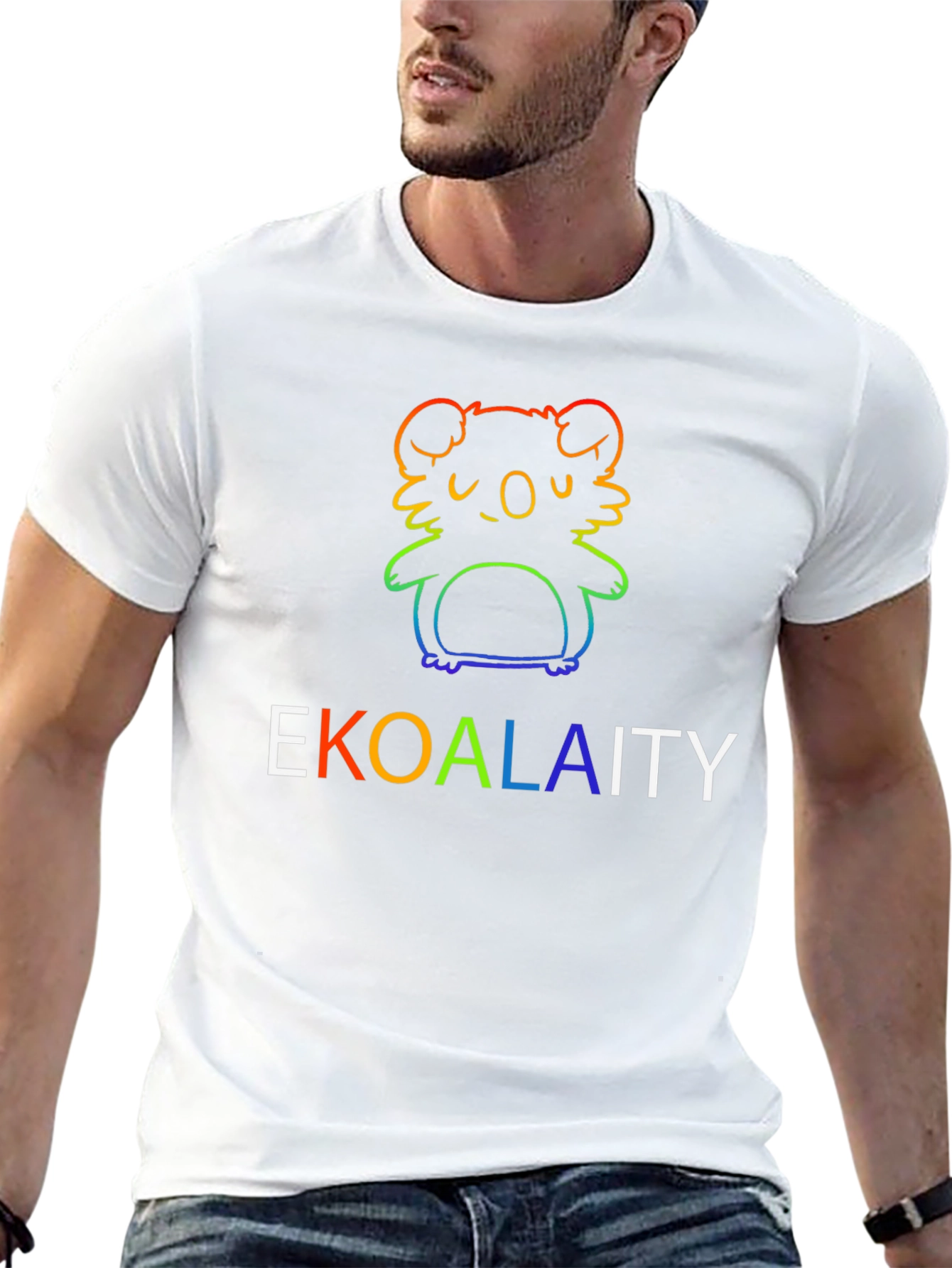Black EKOALAITY Rainbow Graphic T-Shirt view 13