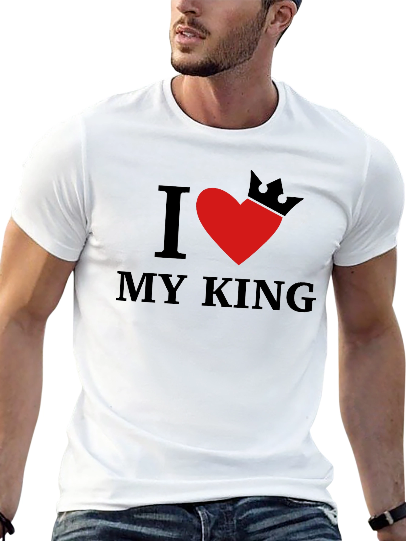 Black I Heart My King Graphic Tee - Soft Cotton Blend view 13