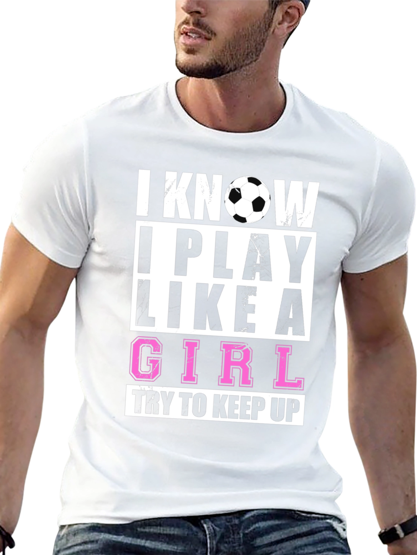 Black I Know I Play Like A Girl T-Shirt - Soccer Fan Apparel view 13